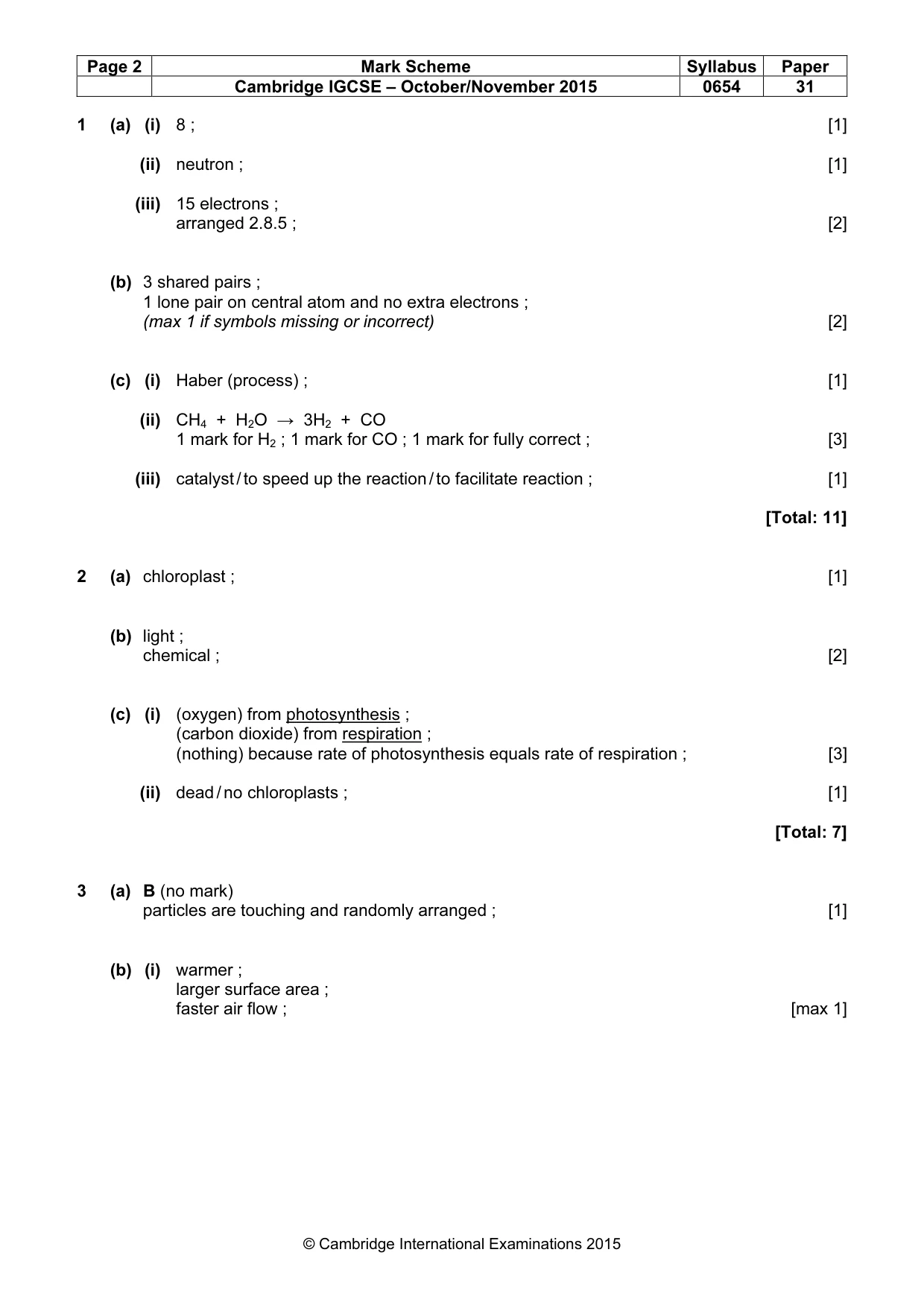Mark scheme, page 2 of 8