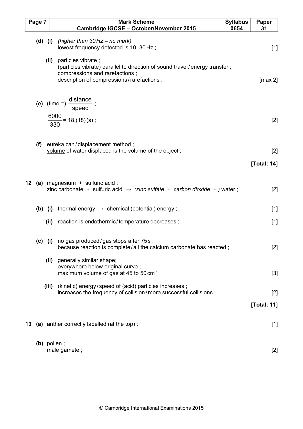 Mark scheme, page 7 of 8