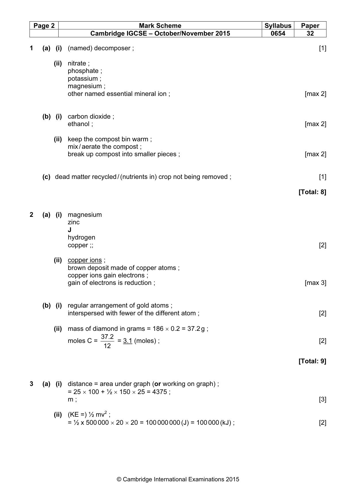 Mark scheme, page 2 of 7