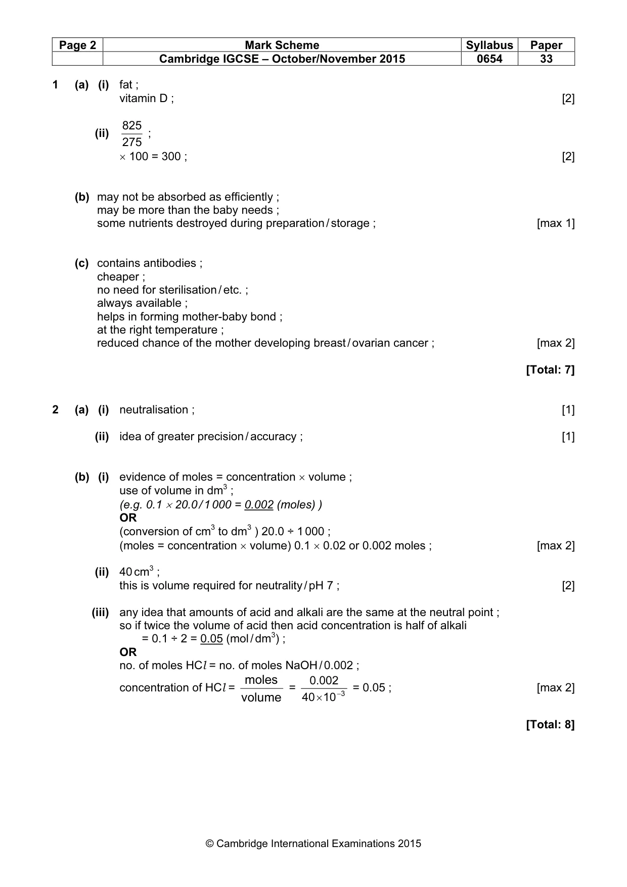 Mark scheme, page 2 of 7