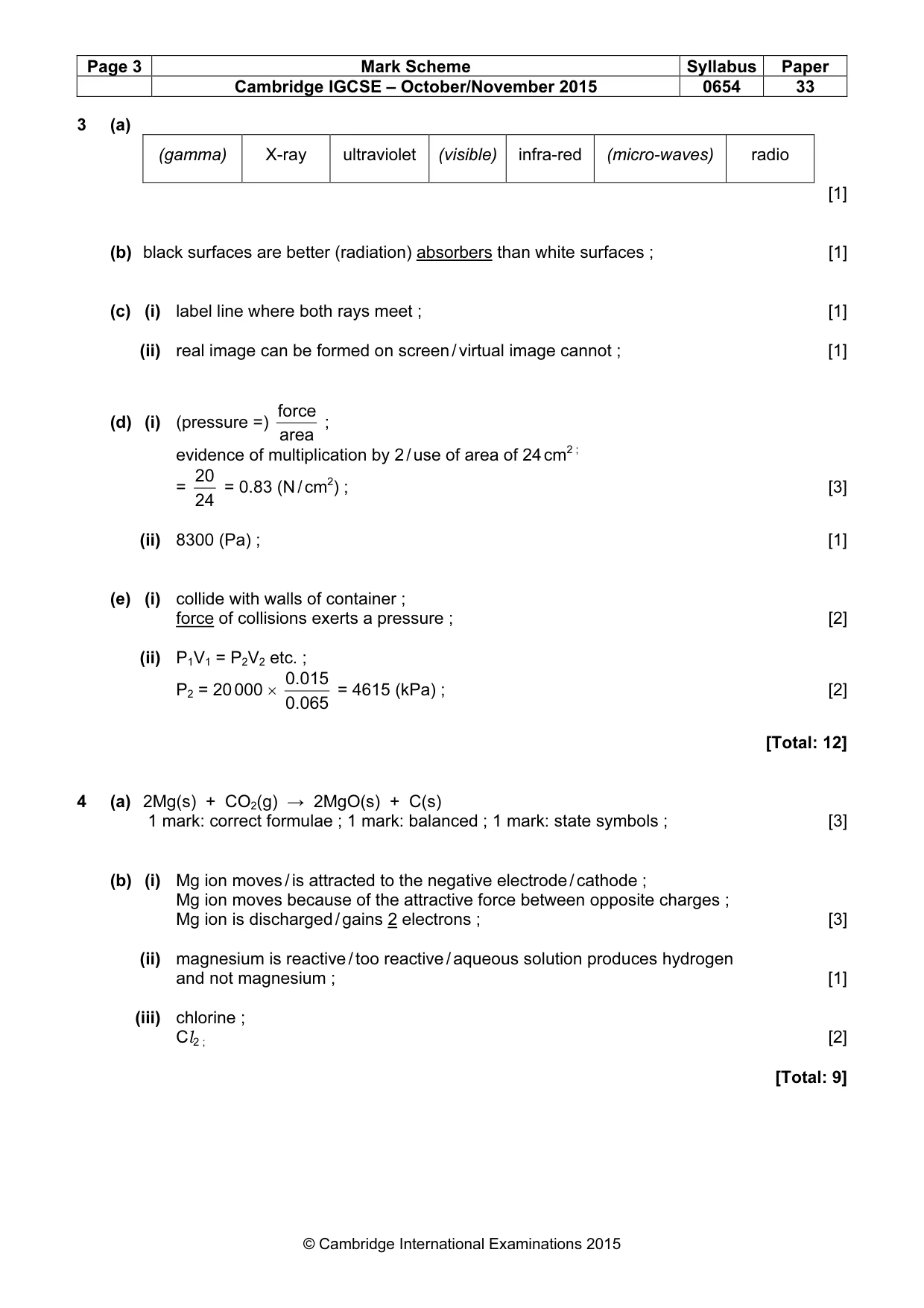 Mark scheme, page 3 of 7