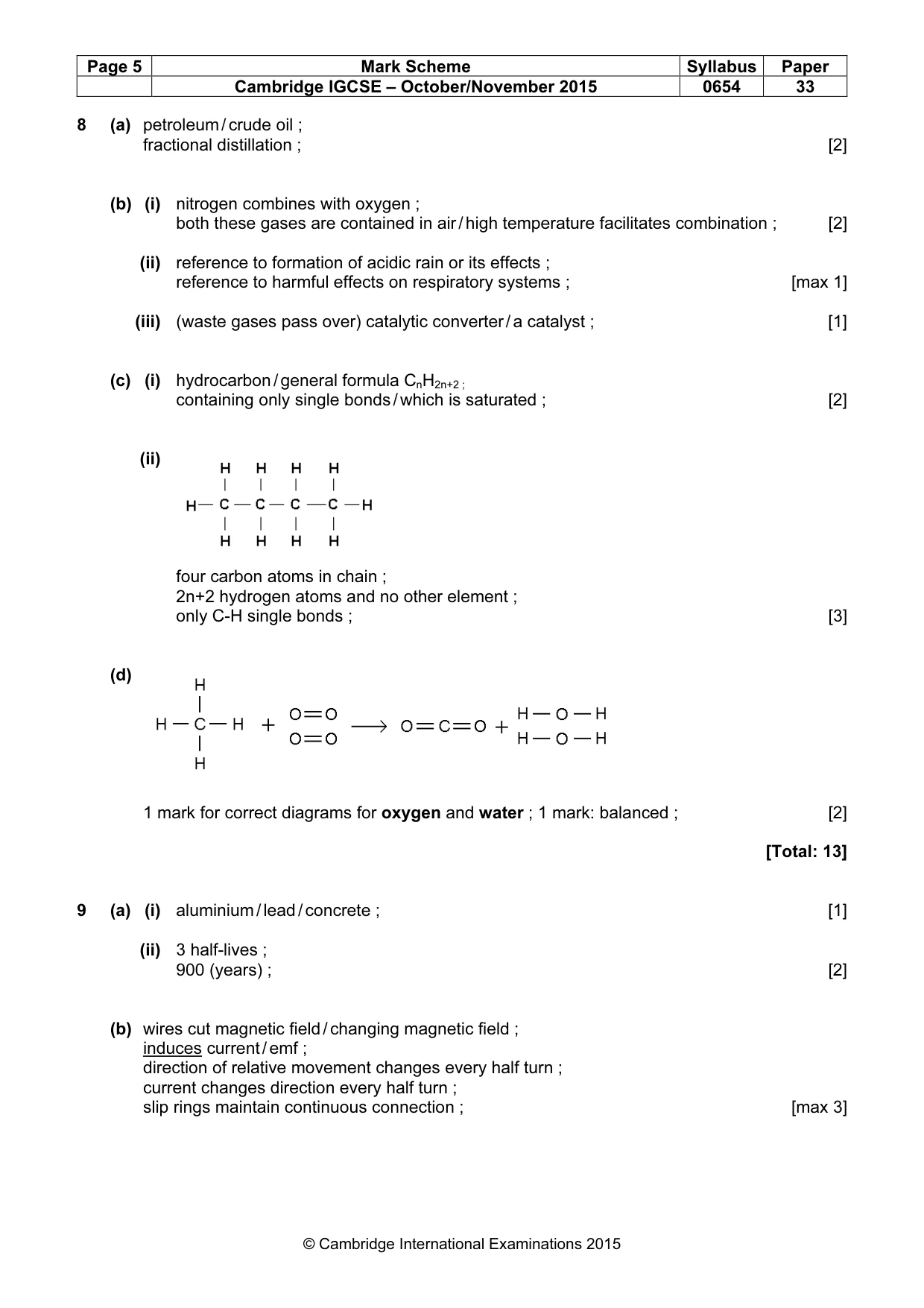 Mark scheme, page 5 of 7