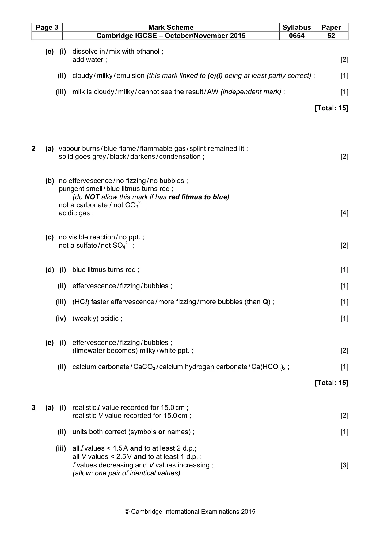 Mark scheme, page 3 of 4