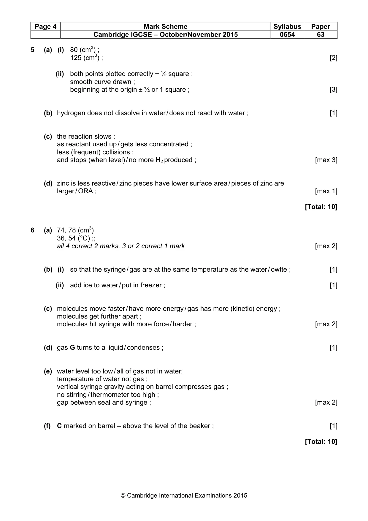 Mark scheme, page 4 of 4