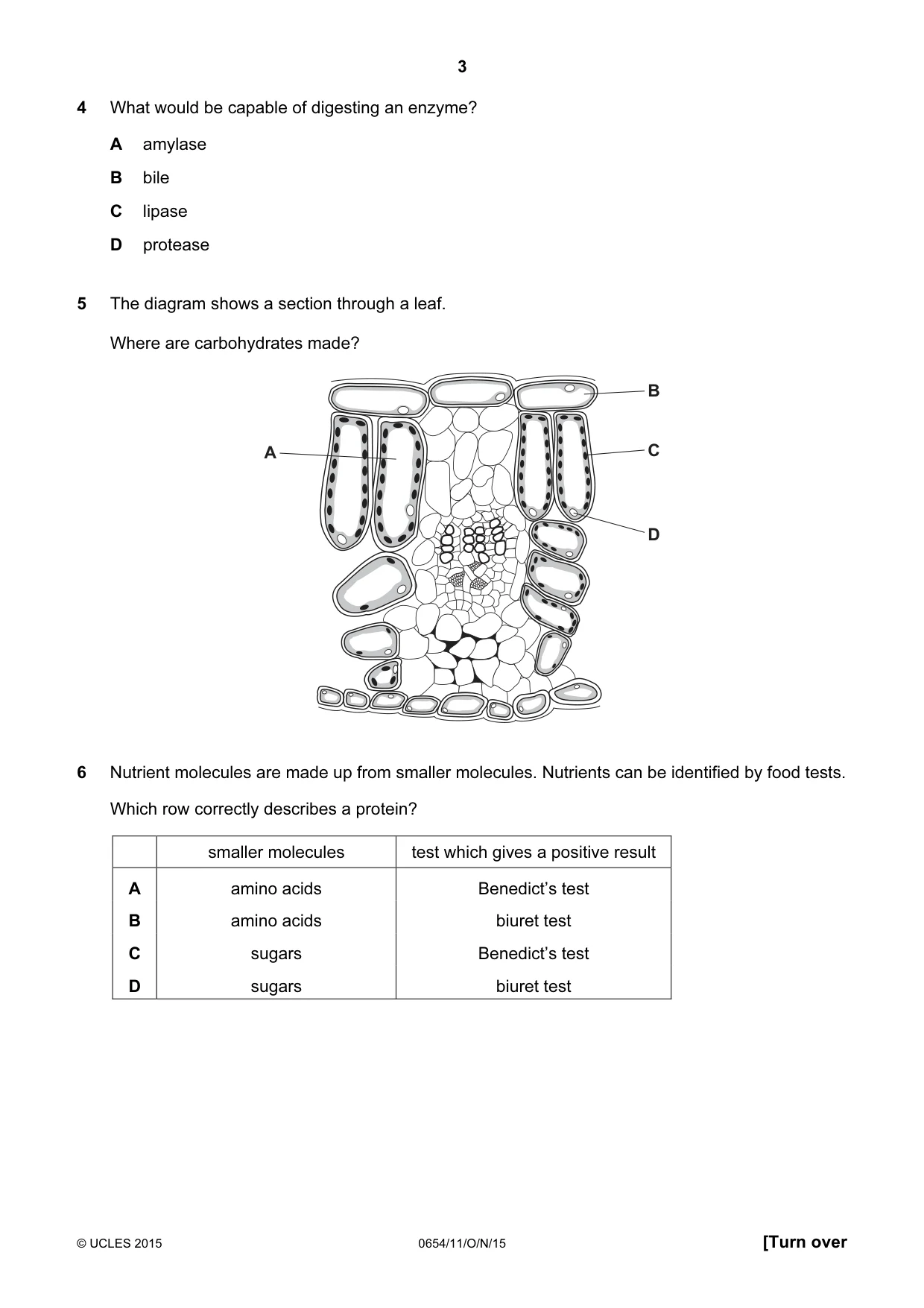 Cambridge IGCSE Sciences - Co-ordinated (Double) 0654 2015 Oct/Nov Paper 1 · Variant 1 question paper, page 3 of 20