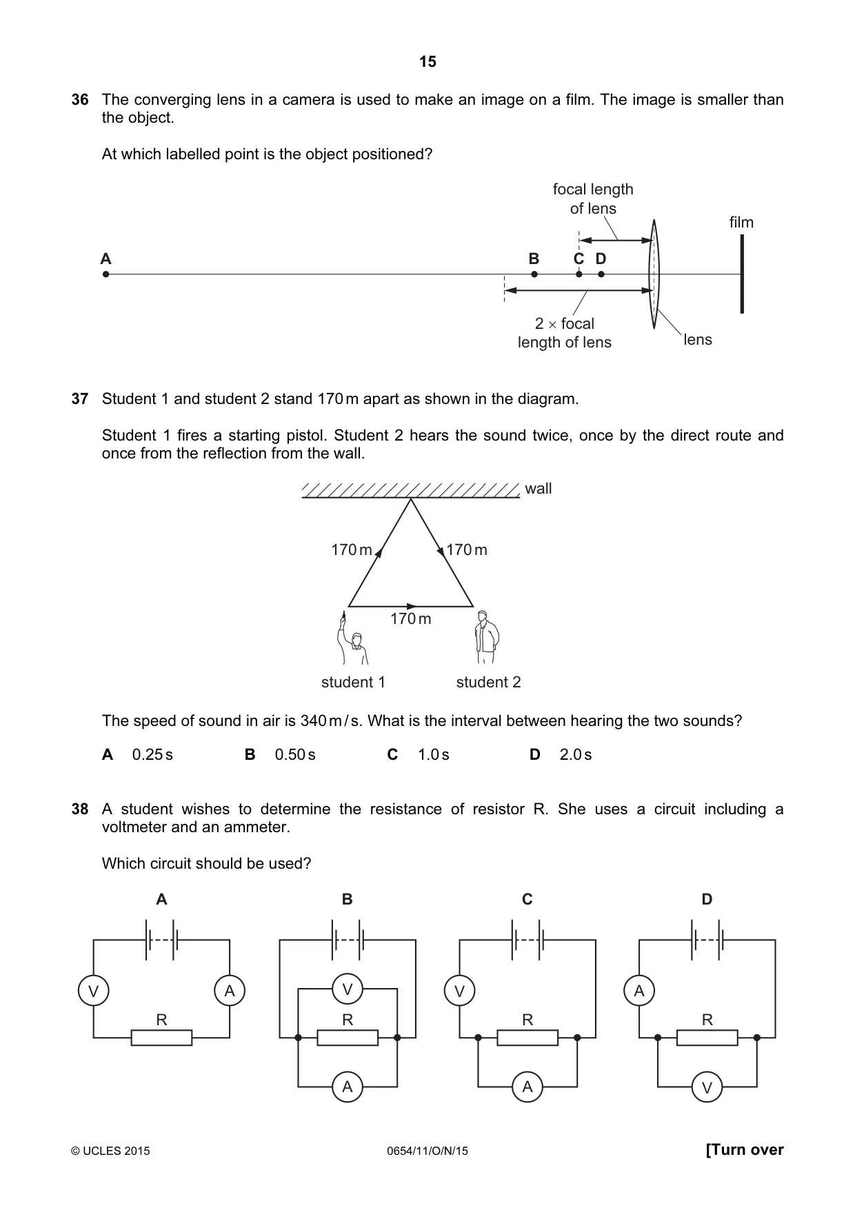 Cambridge IGCSE Sciences - Co-ordinated (Double) 0654 2015 Oct/Nov Paper 1 · Variant 1 question paper, page 15 of 20