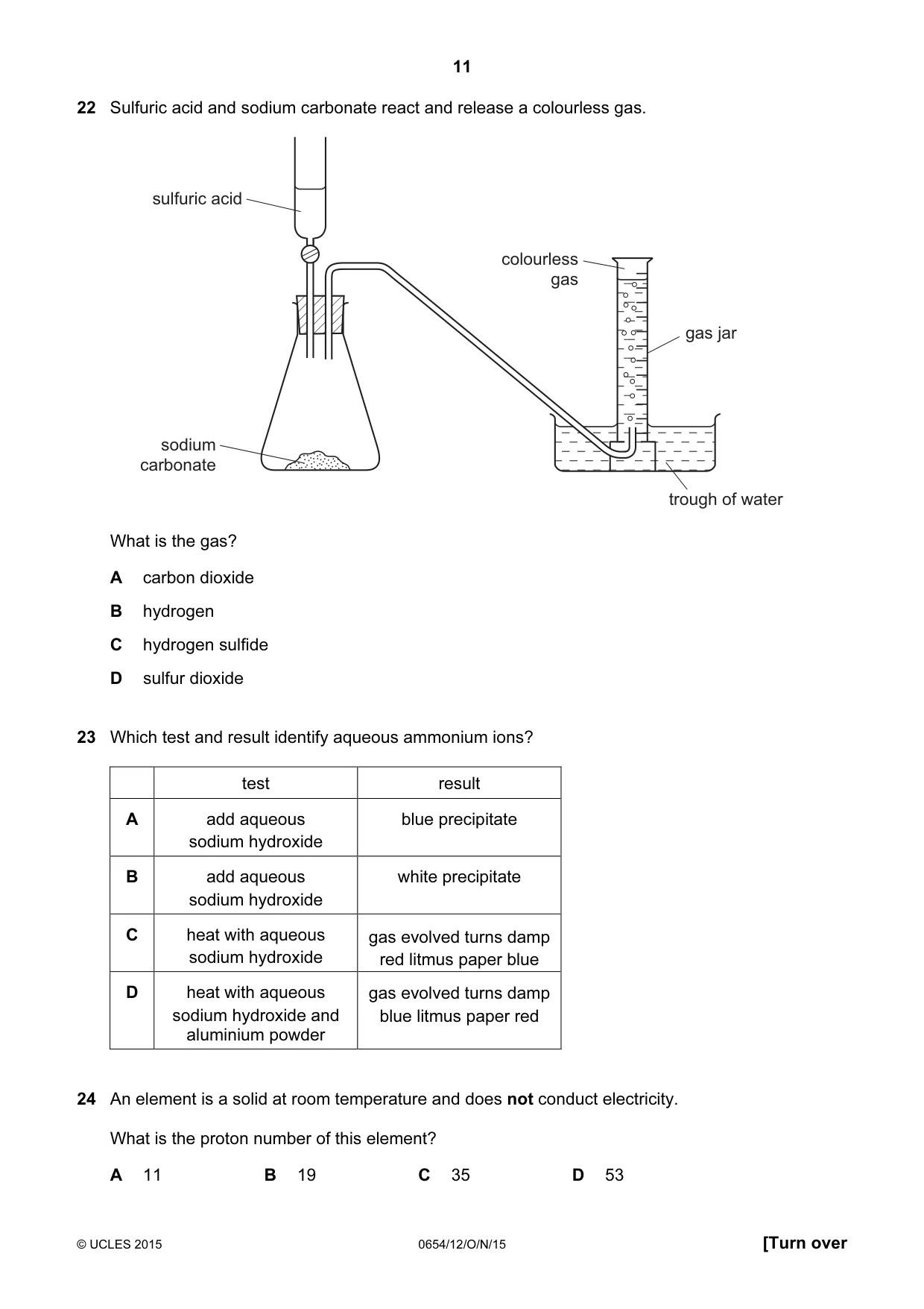 Cambridge IGCSE Sciences - Co-ordinated (Double) 0654 2015 Oct/Nov Paper 1 · Variant 2 question paper, page 11 of 20