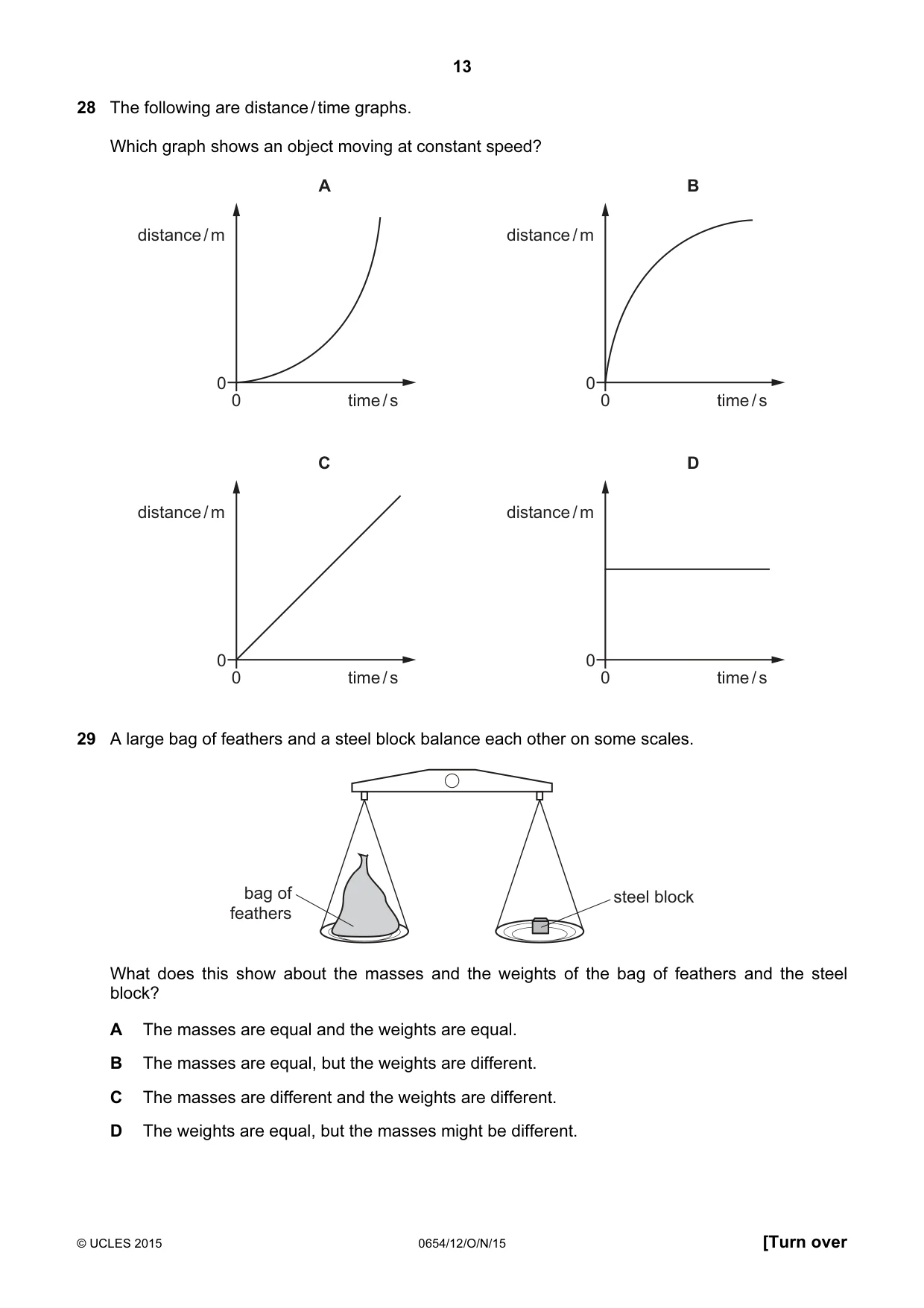Cambridge IGCSE Sciences - Co-ordinated (Double) 0654 2015 Oct/Nov Paper 1 · Variant 2 question paper, page 13 of 20