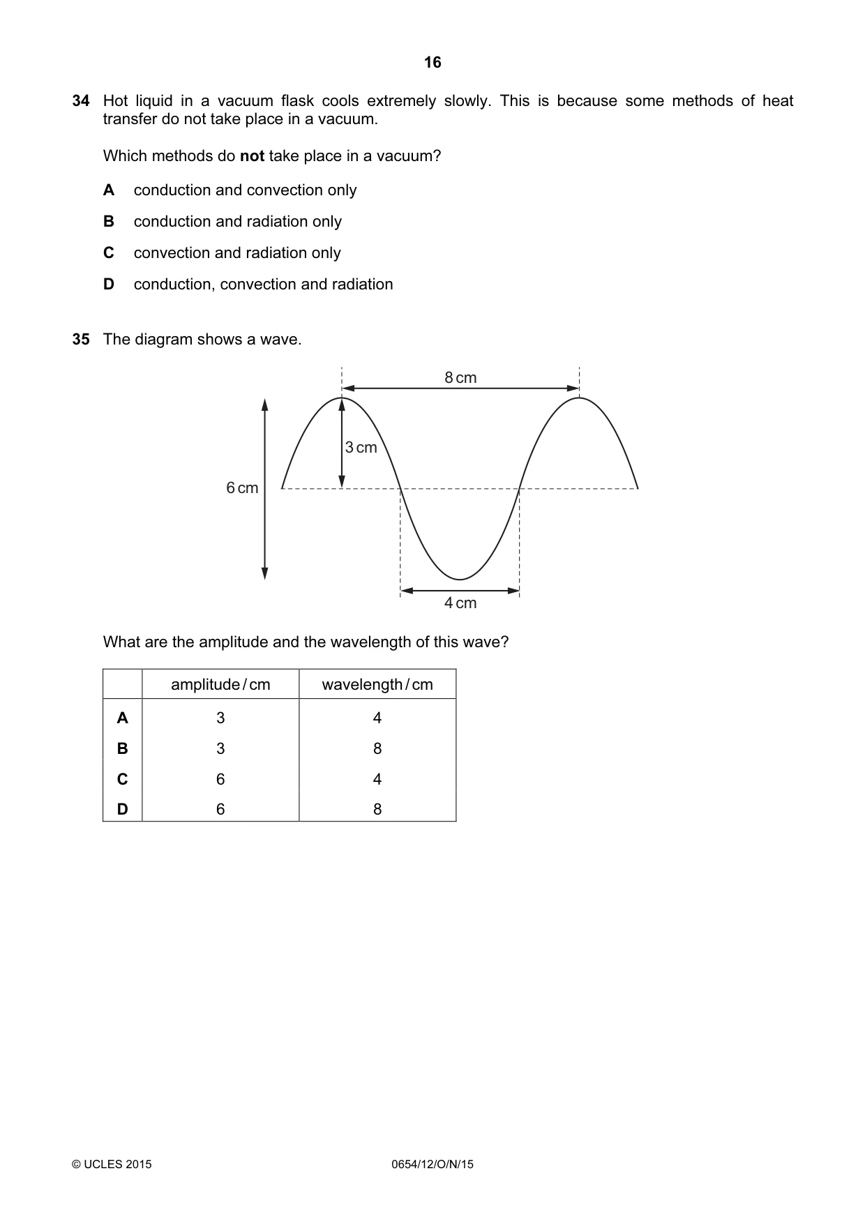 Cambridge IGCSE Sciences - Co-ordinated (Double) 0654 2015 Oct/Nov Paper 1 · Variant 2 question paper, page 16 of 20
