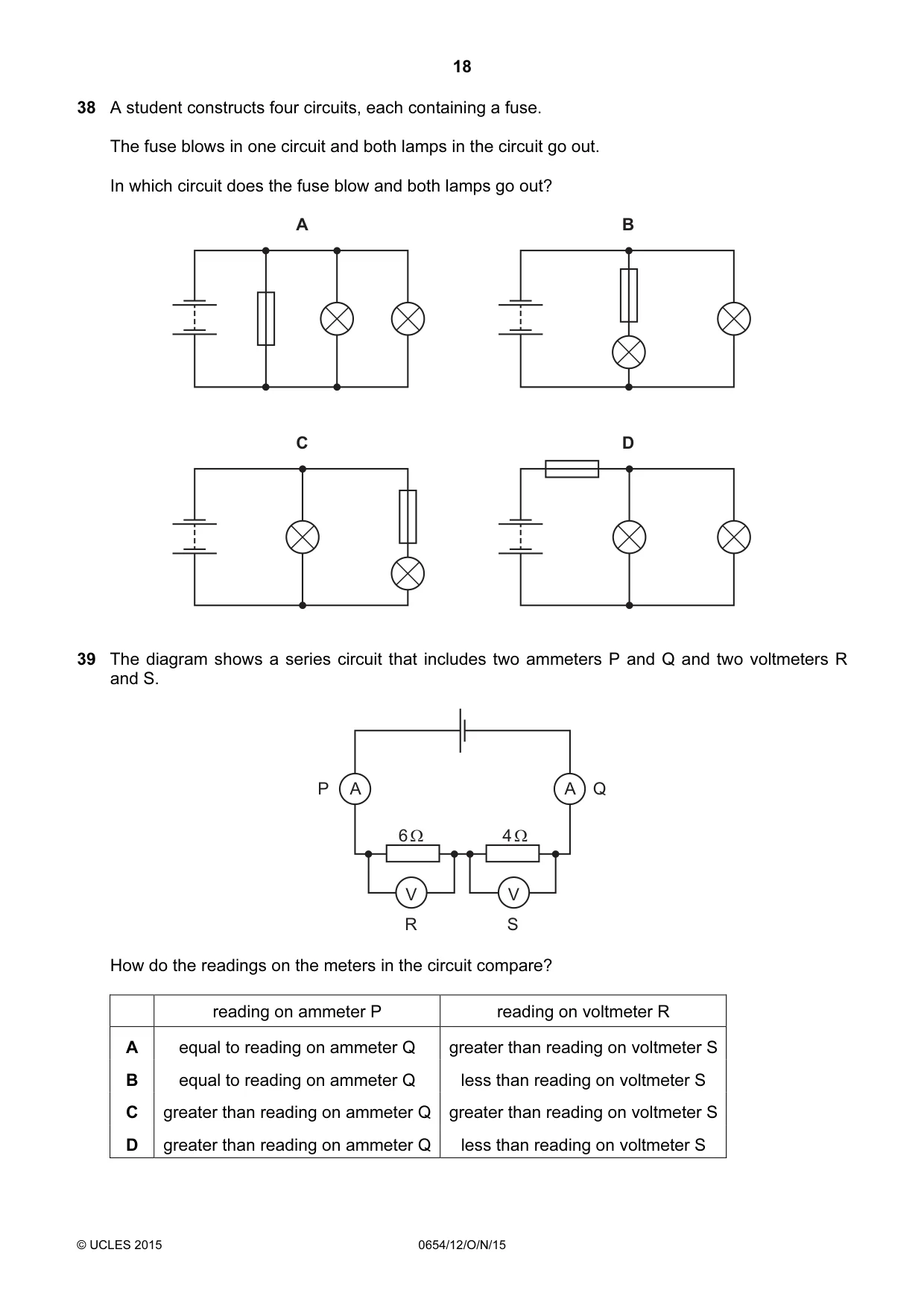 Cambridge IGCSE Sciences - Co-ordinated (Double) 0654 2015 Oct/Nov Paper 1 · Variant 2 question paper, page 18 of 20