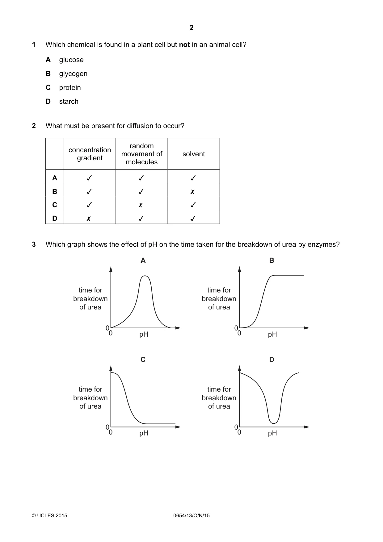 Cambridge IGCSE Sciences - Co-ordinated (Double) 0654 2015 Oct/Nov Paper 1 · Variant 3 question paper, page 2 of 20