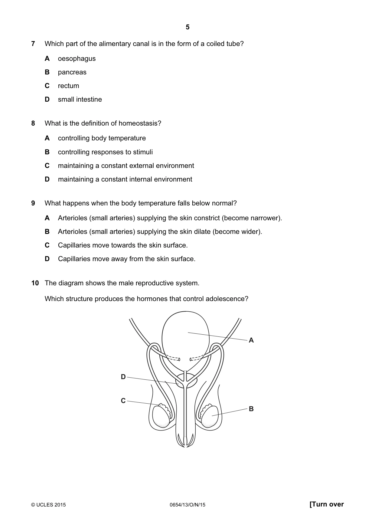 Cambridge IGCSE Sciences - Co-ordinated (Double) 0654 2015 Oct/Nov Paper 1 · Variant 3 question paper, page 5 of 20