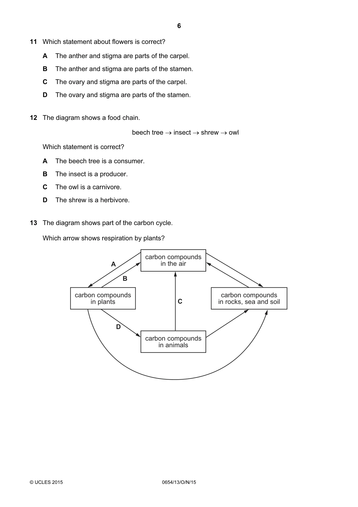 Cambridge IGCSE Sciences - Co-ordinated (Double) 0654 2015 Oct/Nov Paper 1 · Variant 3 question paper, page 6 of 20