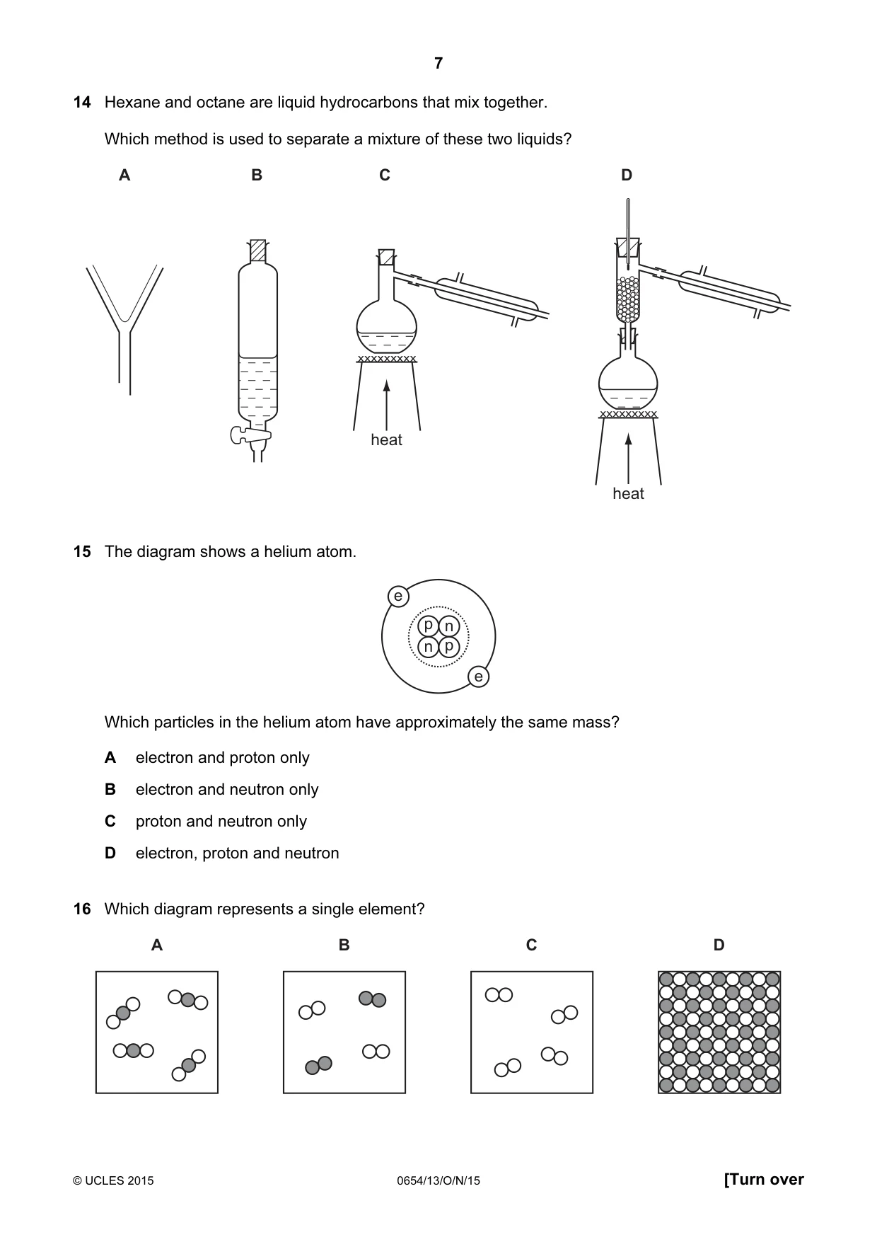 Cambridge IGCSE Sciences - Co-ordinated (Double) 0654 2015 Oct/Nov Paper 1 · Variant 3 question paper, page 7 of 20