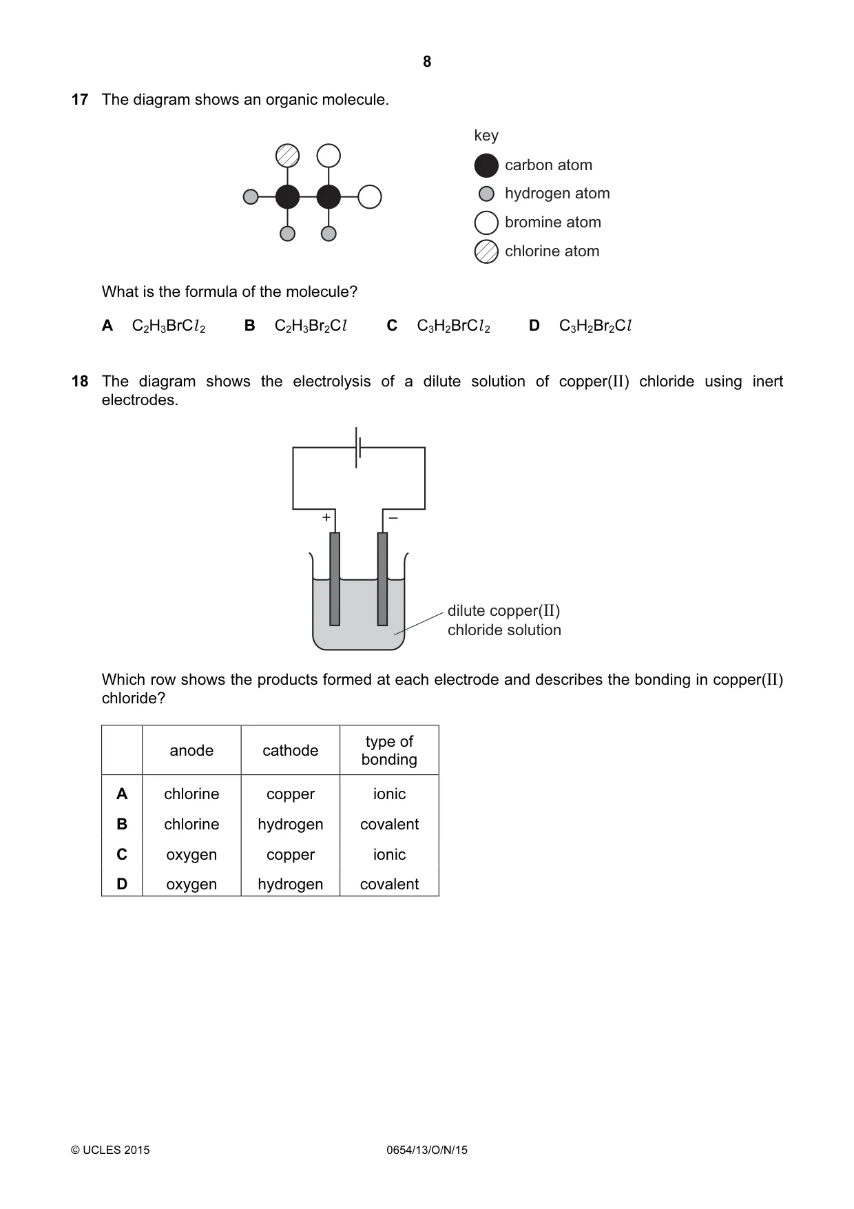 Cambridge IGCSE Sciences - Co-ordinated (Double) 0654 2015 Oct/Nov Paper 1 · Variant 3 question paper, page 8 of 20