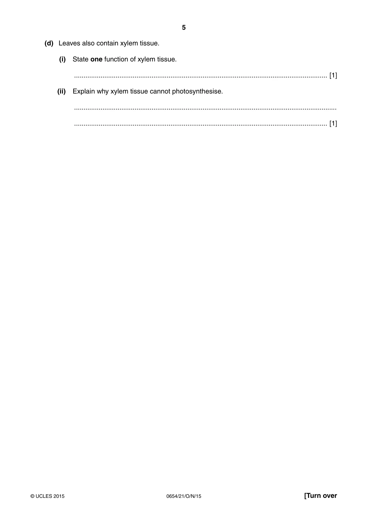 Cambridge IGCSE Sciences - Co-ordinated (Double) 0654 2015 Oct/Nov Paper 2 · Variant 1 question paper, page 5 of 32