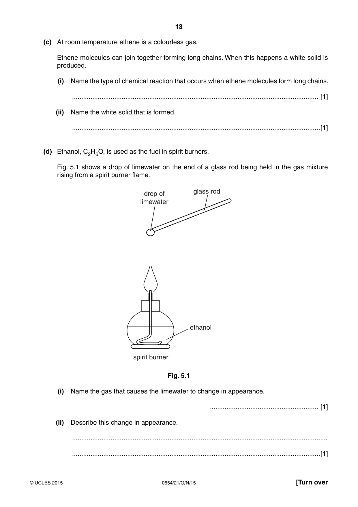 Cambridge IGCSE Sciences - Co-ordinated (Double) 0654 2015 Oct/Nov Paper 2 · Variant 1 question paper, page 13 of 32