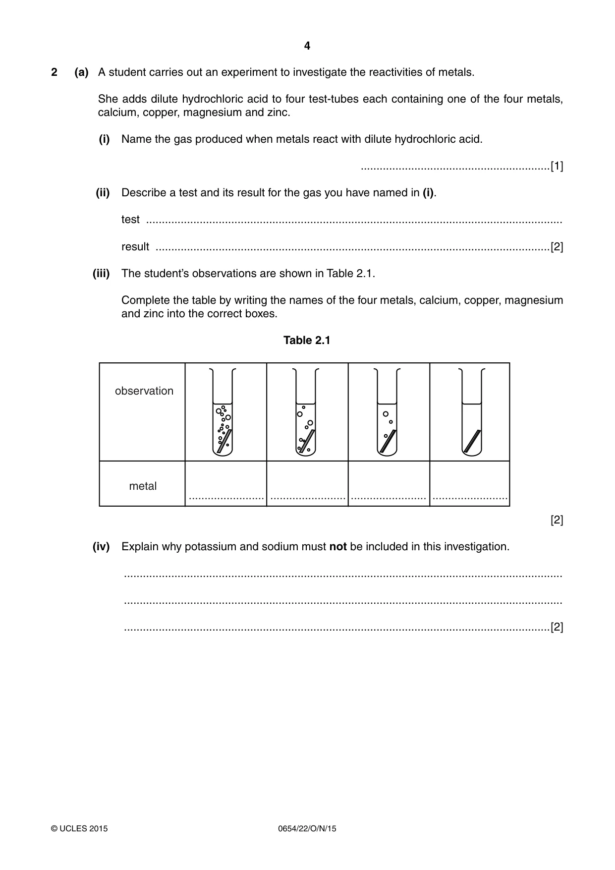 Cambridge IGCSE Sciences - Co-ordinated (Double) 0654 2015 Oct/Nov Paper 2 · Variant 2 question paper, page 4 of 32