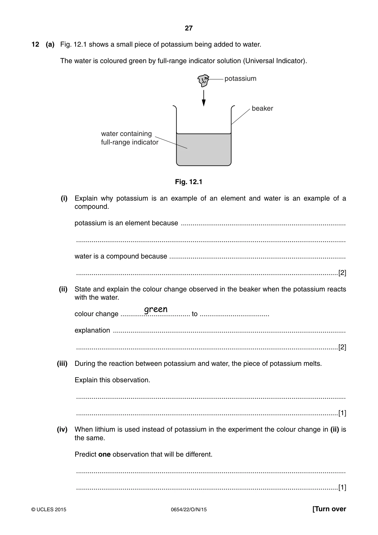 Cambridge IGCSE Sciences - Co-ordinated (Double) 0654 2015 Oct/Nov Paper 2 · Variant 2 question paper, page 27 of 32