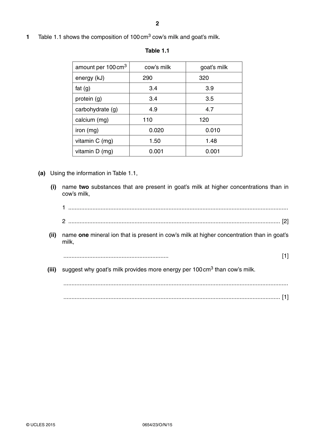 Cambridge IGCSE Sciences - Co-ordinated (Double) 0654 2015 Oct/Nov Paper 2 · Variant 3 question paper, page 2 of 32