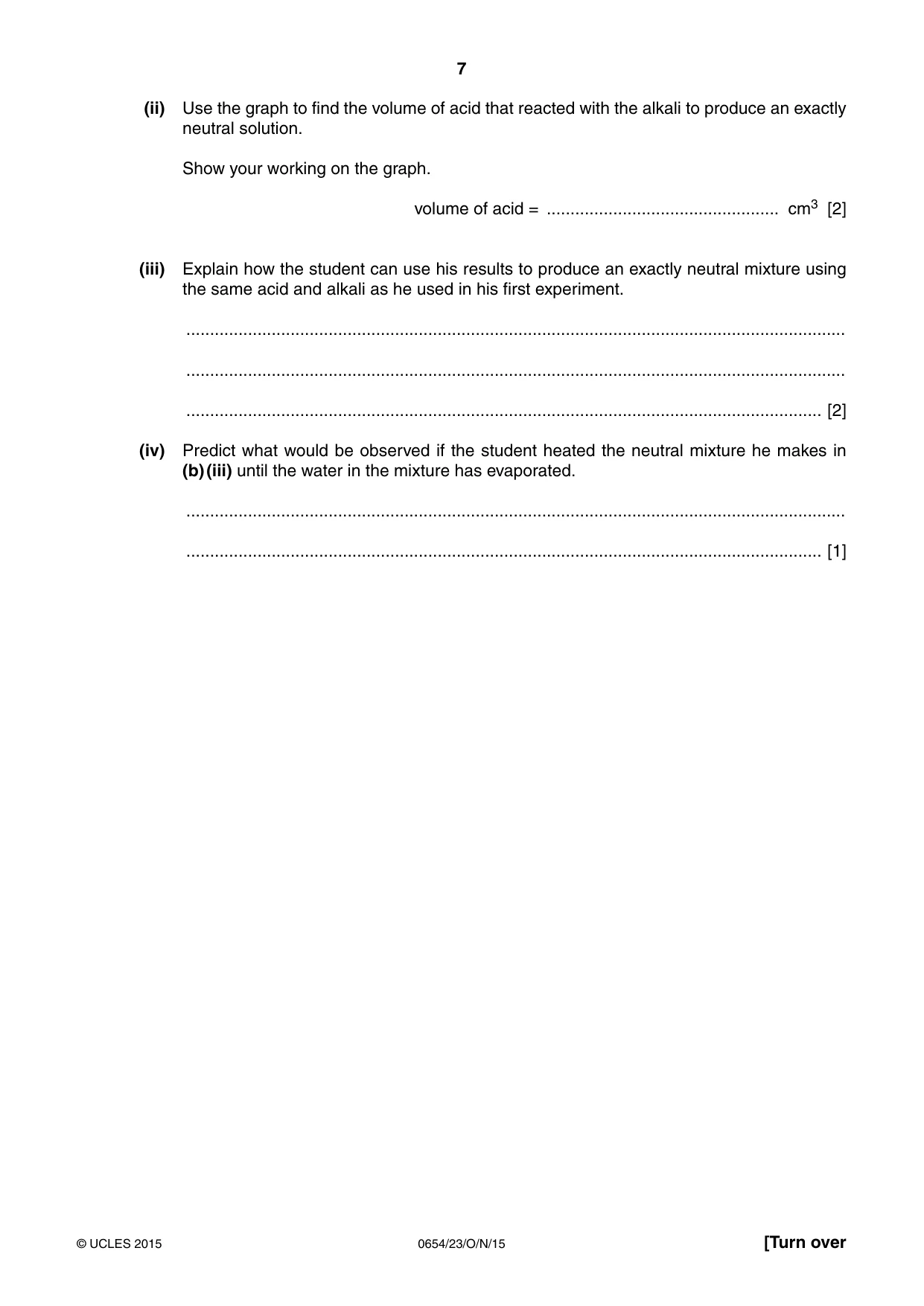 Cambridge IGCSE Sciences - Co-ordinated (Double) 0654 2015 Oct/Nov Paper 2 · Variant 3 question paper, page 7 of 32