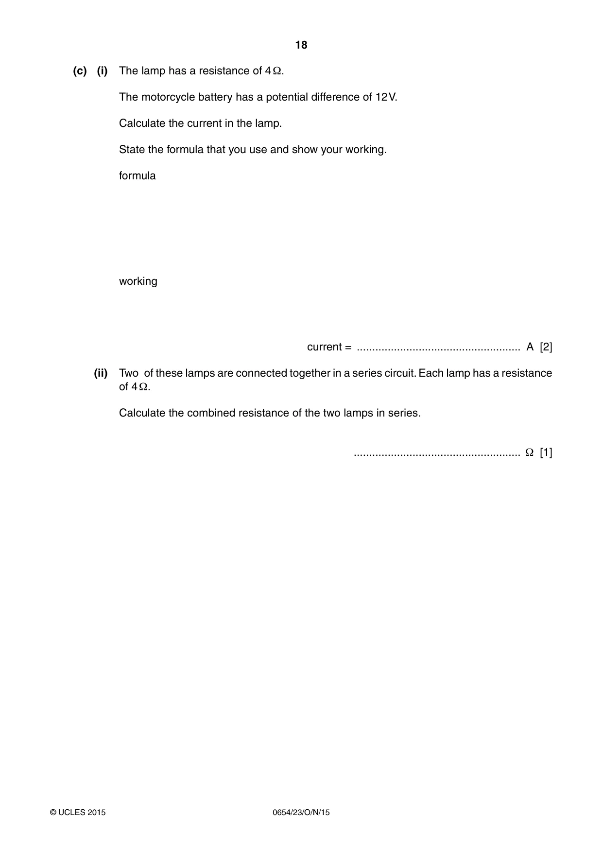 Cambridge IGCSE Sciences - Co-ordinated (Double) 0654 2015 Oct/Nov Paper 2 · Variant 3 question paper, page 18 of 32