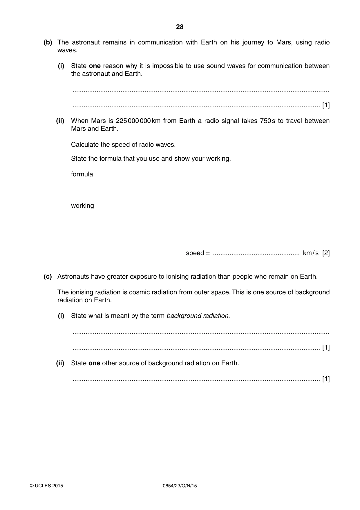 Cambridge IGCSE Sciences - Co-ordinated (Double) 0654 2015 Oct/Nov Paper 2 · Variant 3 question paper, page 28 of 32