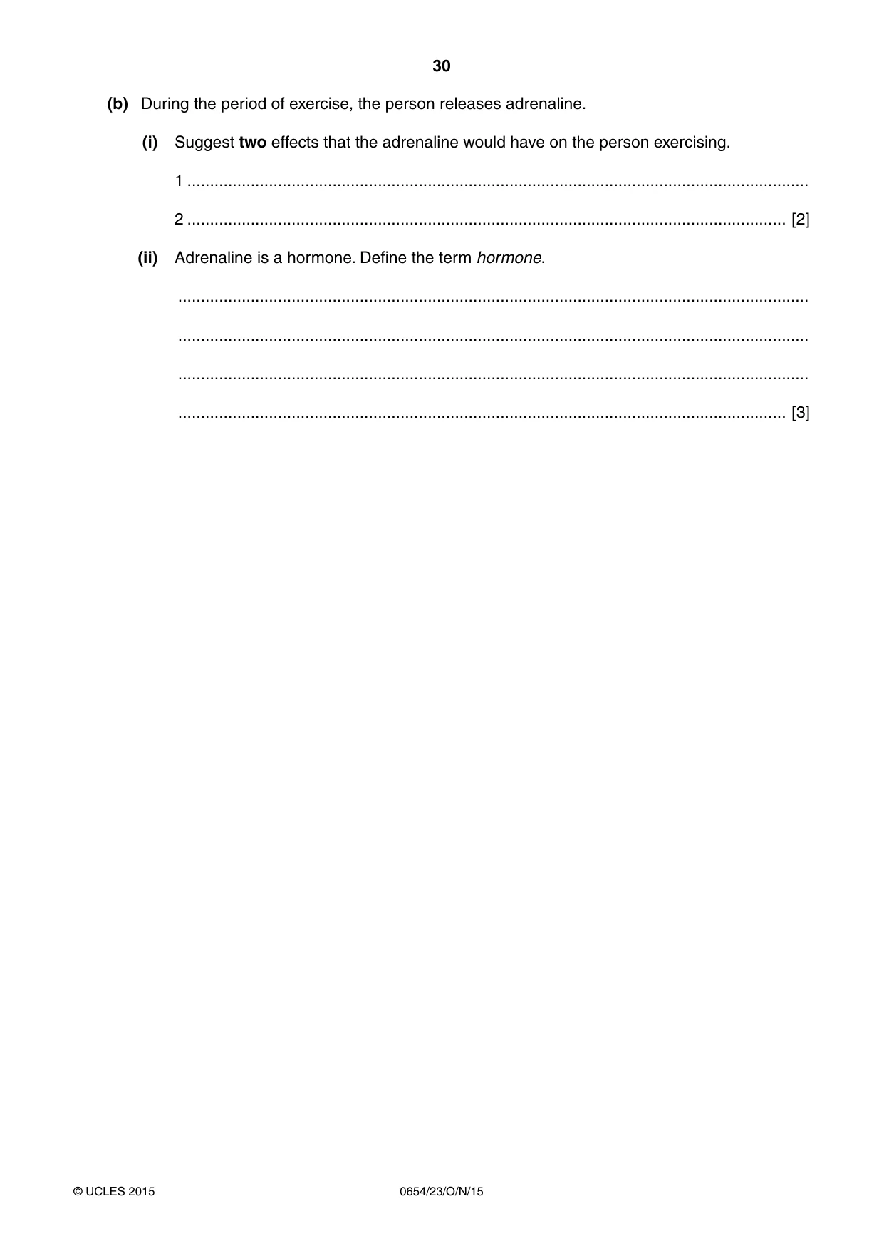 Cambridge IGCSE Sciences - Co-ordinated (Double) 0654 2015 Oct/Nov Paper 2 · Variant 3 question paper, page 30 of 32