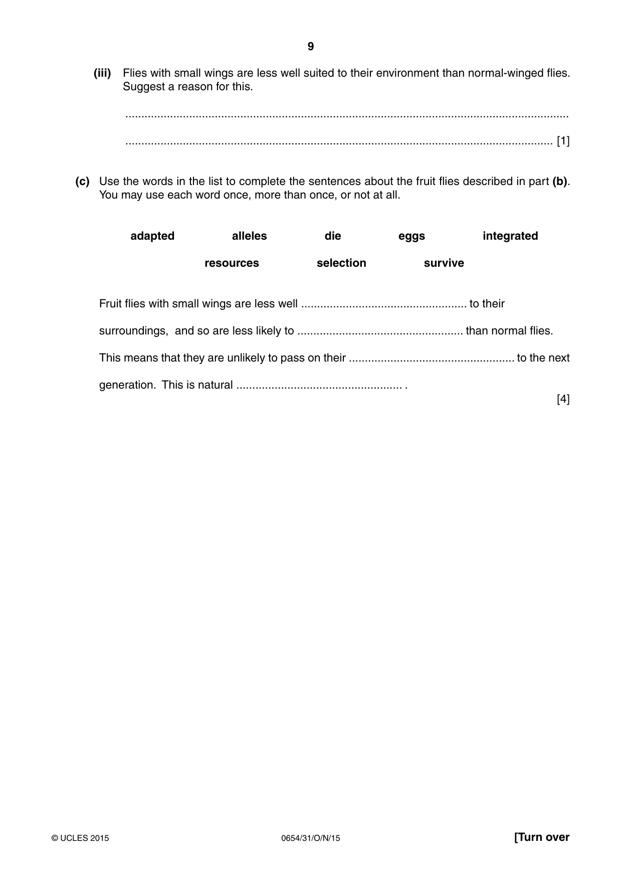 Cambridge IGCSE Sciences - Co-ordinated (Double) 0654 2015 Oct/Nov Paper 3 · Variant 1 question paper, page 9 of 32