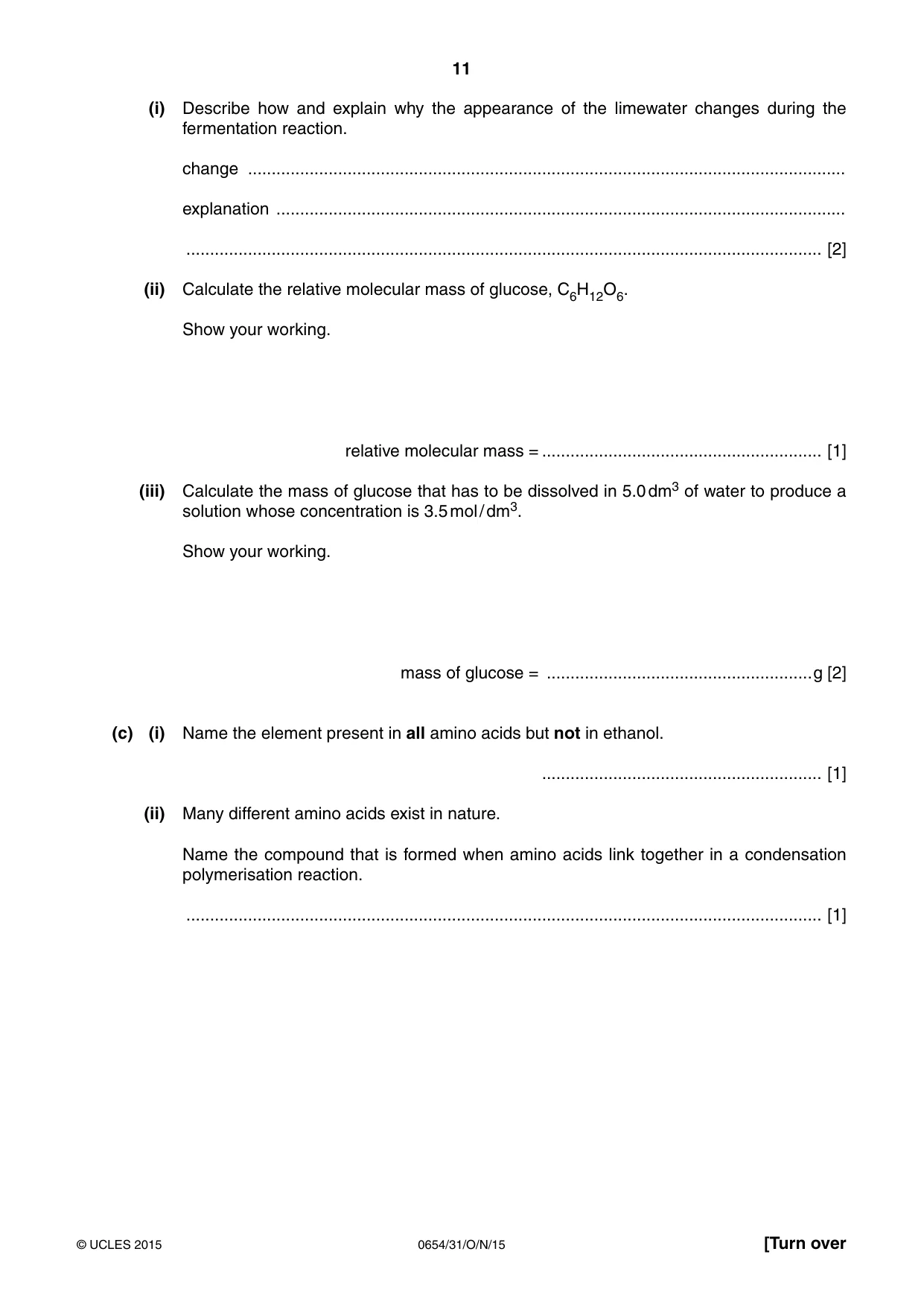 Cambridge IGCSE Sciences - Co-ordinated (Double) 0654 2015 Oct/Nov Paper 3 · Variant 1 question paper, page 11 of 32