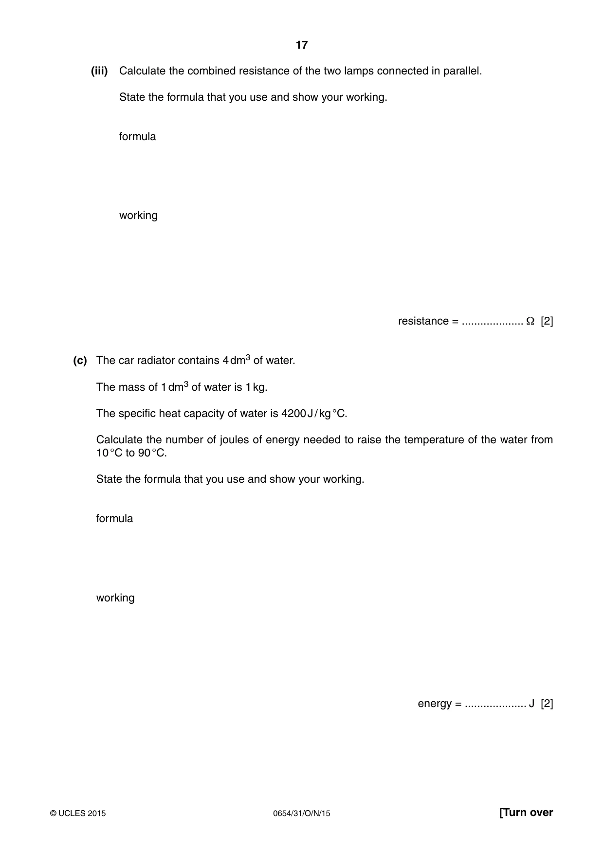 Cambridge IGCSE Sciences - Co-ordinated (Double) 0654 2015 Oct/Nov Paper 3 · Variant 1 question paper, page 17 of 32