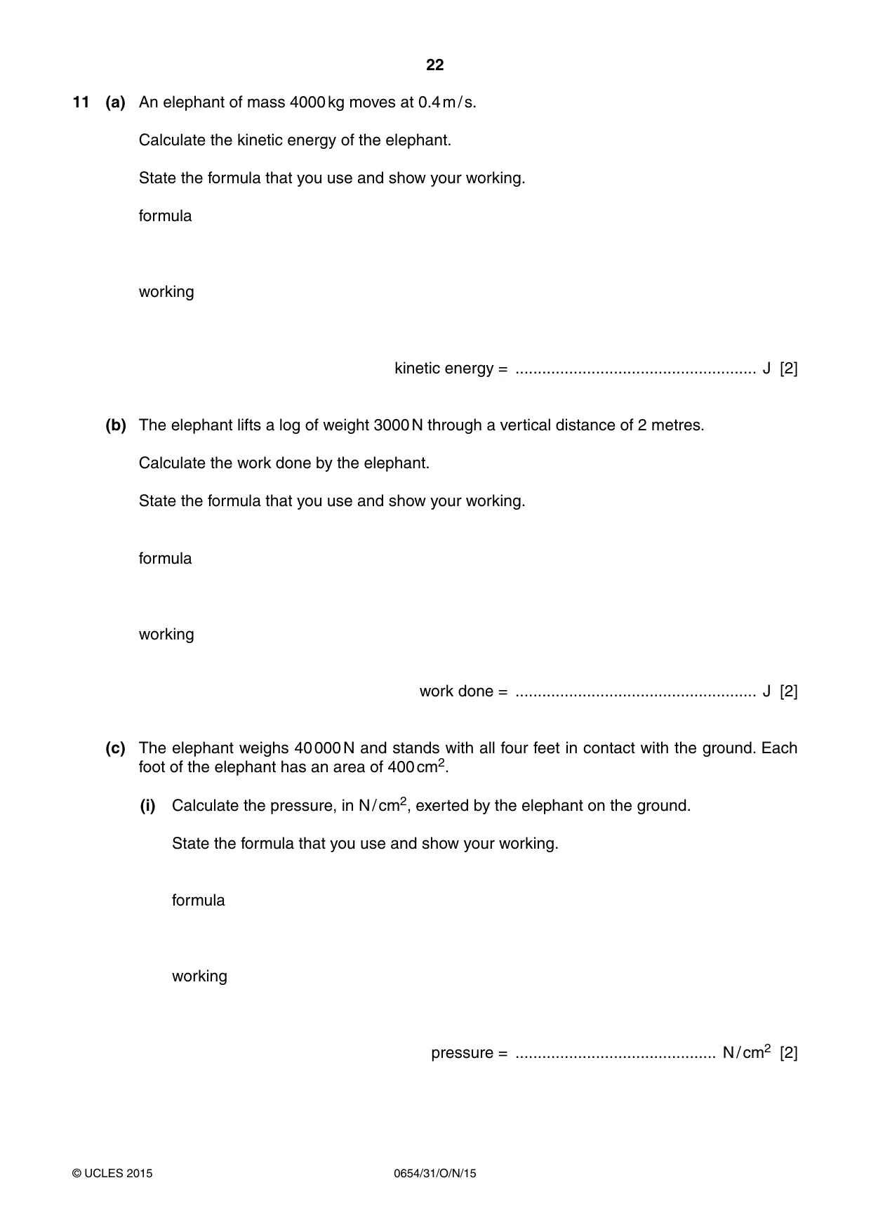Cambridge IGCSE Sciences - Co-ordinated (Double) 0654 2015 Oct/Nov Paper 3 · Variant 1 question paper, page 22 of 32