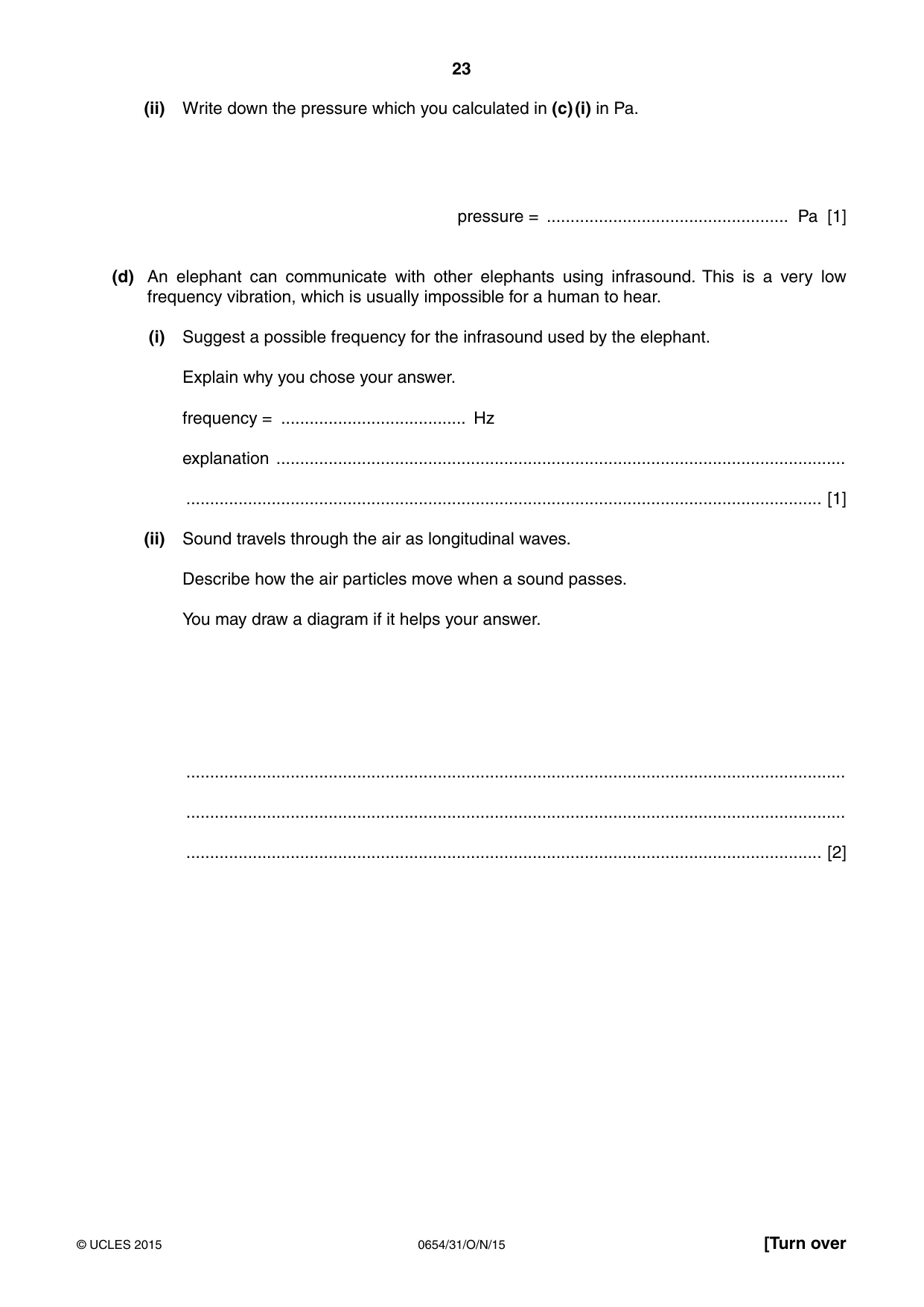 Cambridge IGCSE Sciences - Co-ordinated (Double) 0654 2015 Oct/Nov Paper 3 · Variant 1 question paper, page 23 of 32