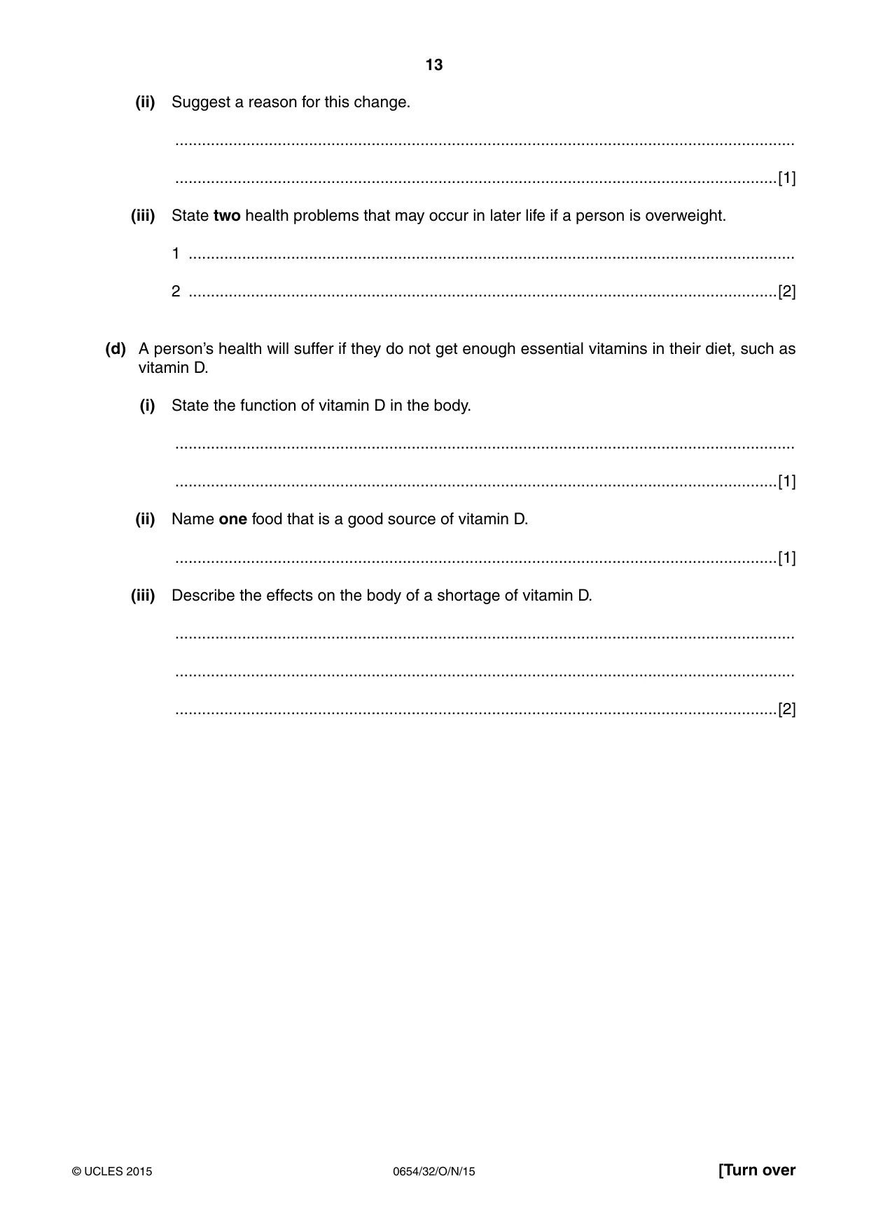 Cambridge IGCSE Sciences - Co-ordinated (Double) 0654 2015 Oct/Nov Paper 3 · Variant 2 question paper, page 13 of 32