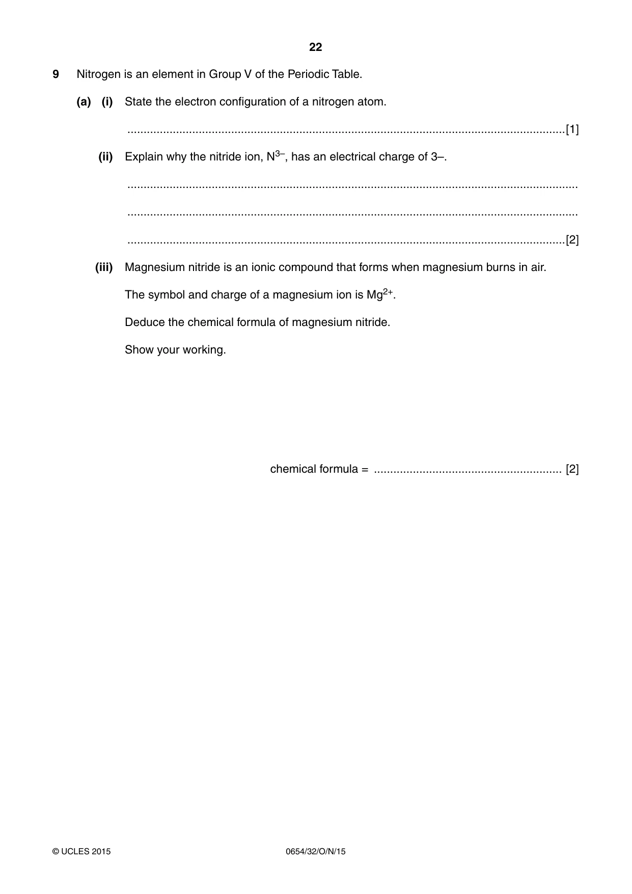 Cambridge IGCSE Sciences - Co-ordinated (Double) 0654 2015 Oct/Nov Paper 3 · Variant 2 question paper, page 22 of 32
