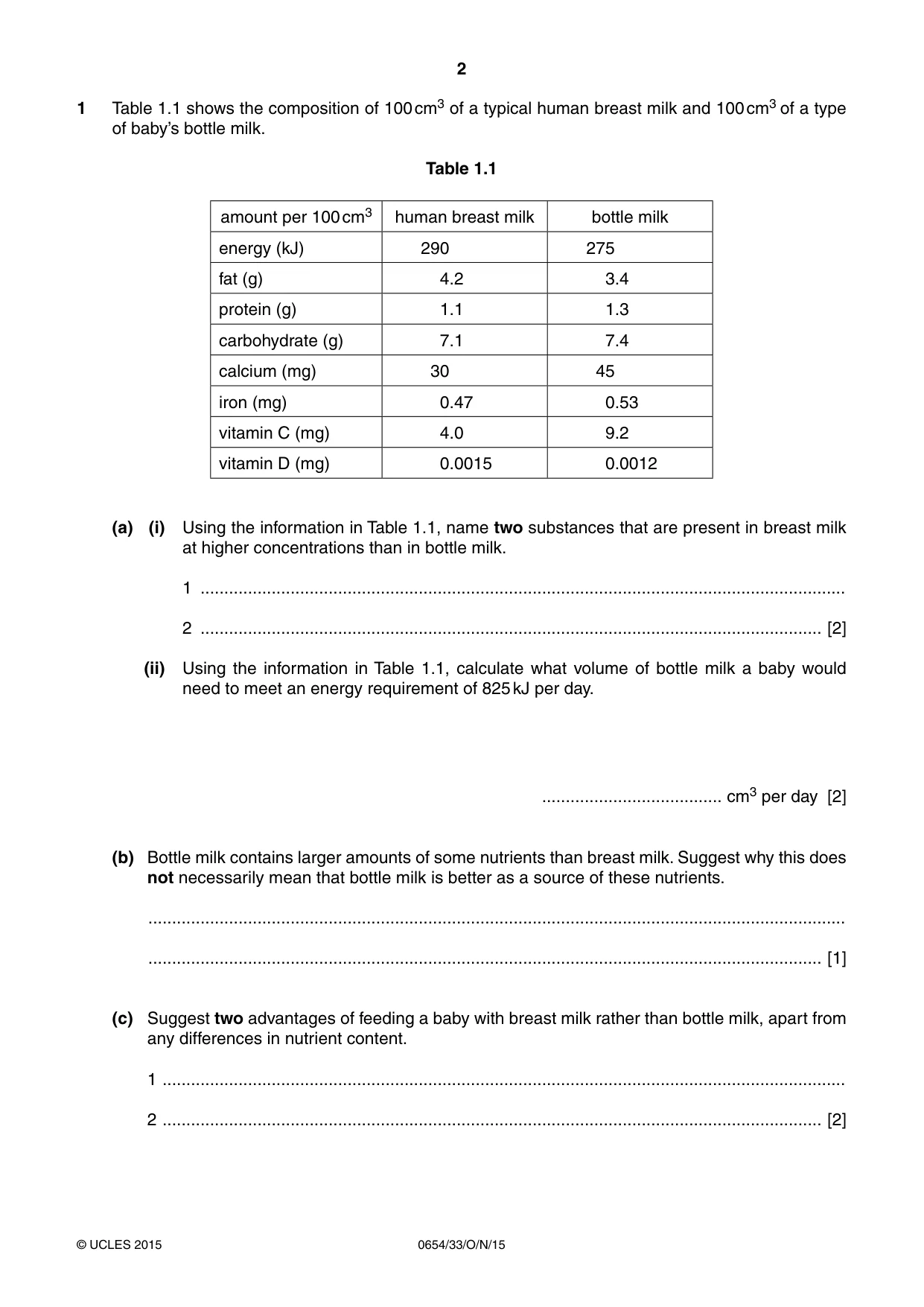 Cambridge IGCSE Sciences - Co-ordinated (Double) 0654 2015 Oct/Nov Paper 3 · Variant 3 question paper, page 2 of 28