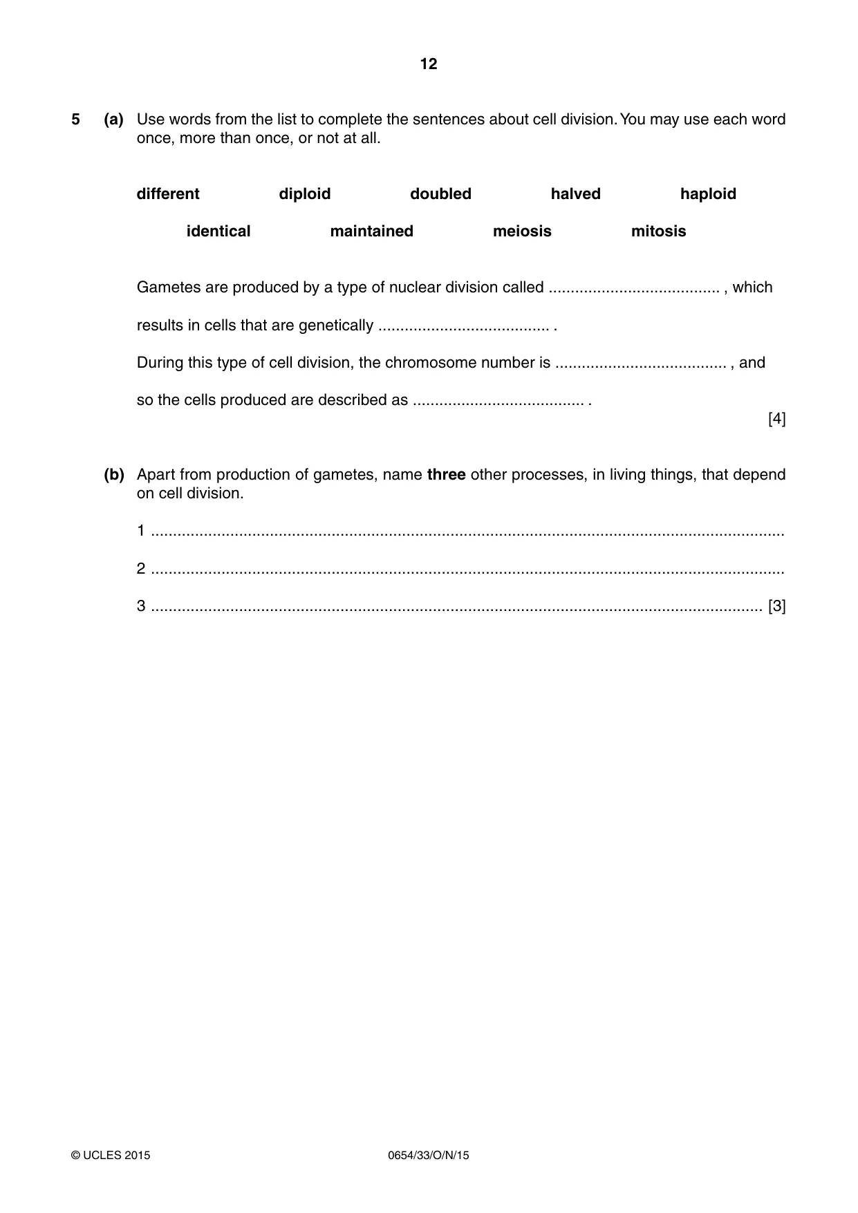 Cambridge IGCSE Sciences - Co-ordinated (Double) 0654 2015 Oct/Nov Paper 3 · Variant 3 question paper, page 12 of 28