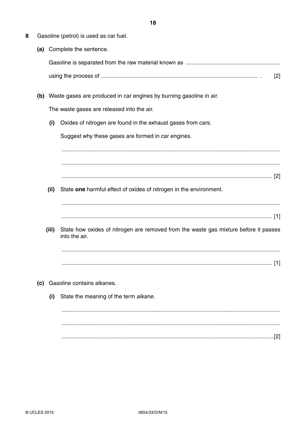 Cambridge IGCSE Sciences - Co-ordinated (Double) 0654 2015 Oct/Nov Paper 3 · Variant 3 question paper, page 18 of 28