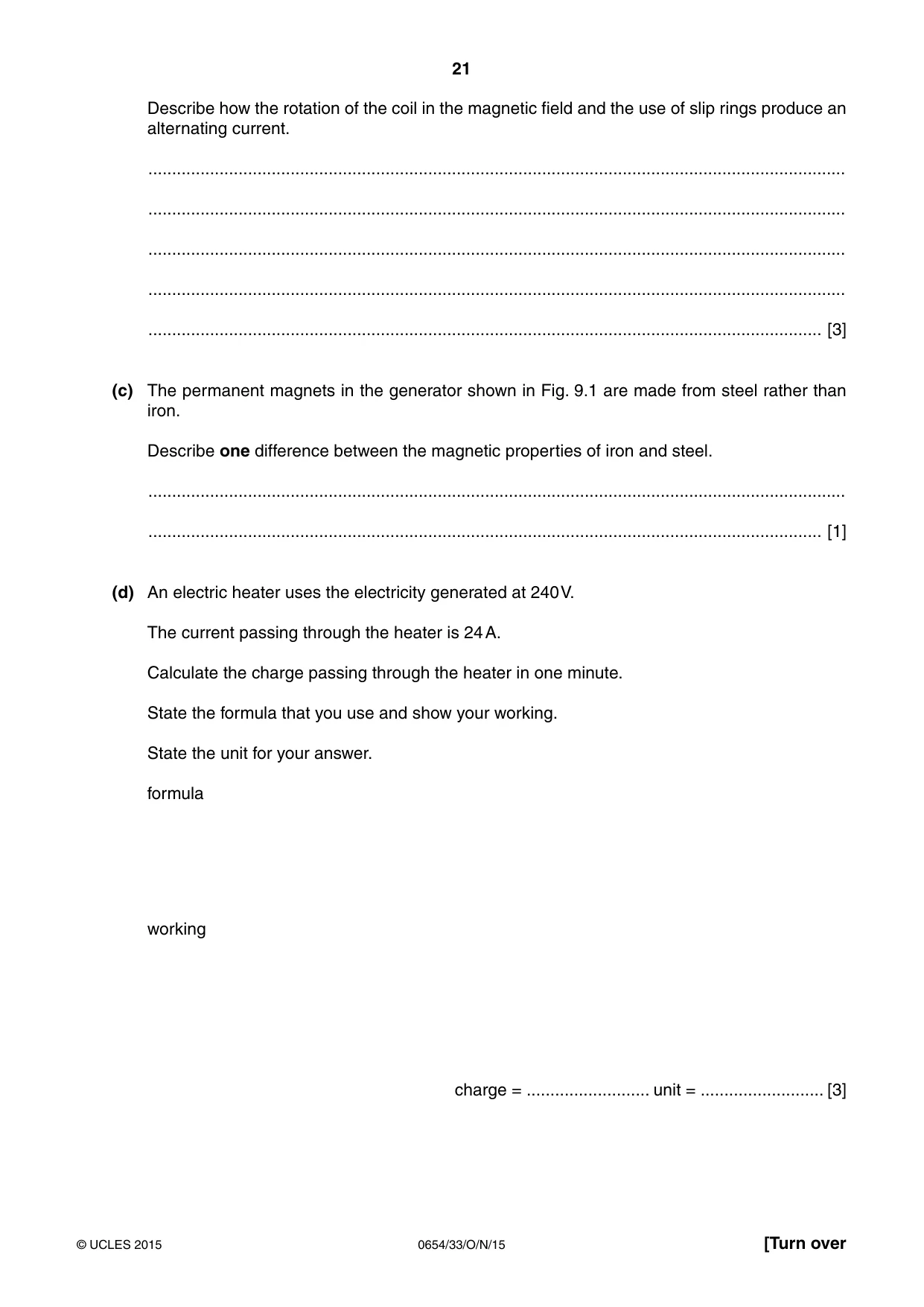 Cambridge IGCSE Sciences - Co-ordinated (Double) 0654 2015 Oct/Nov Paper 3 · Variant 3 question paper, page 21 of 28