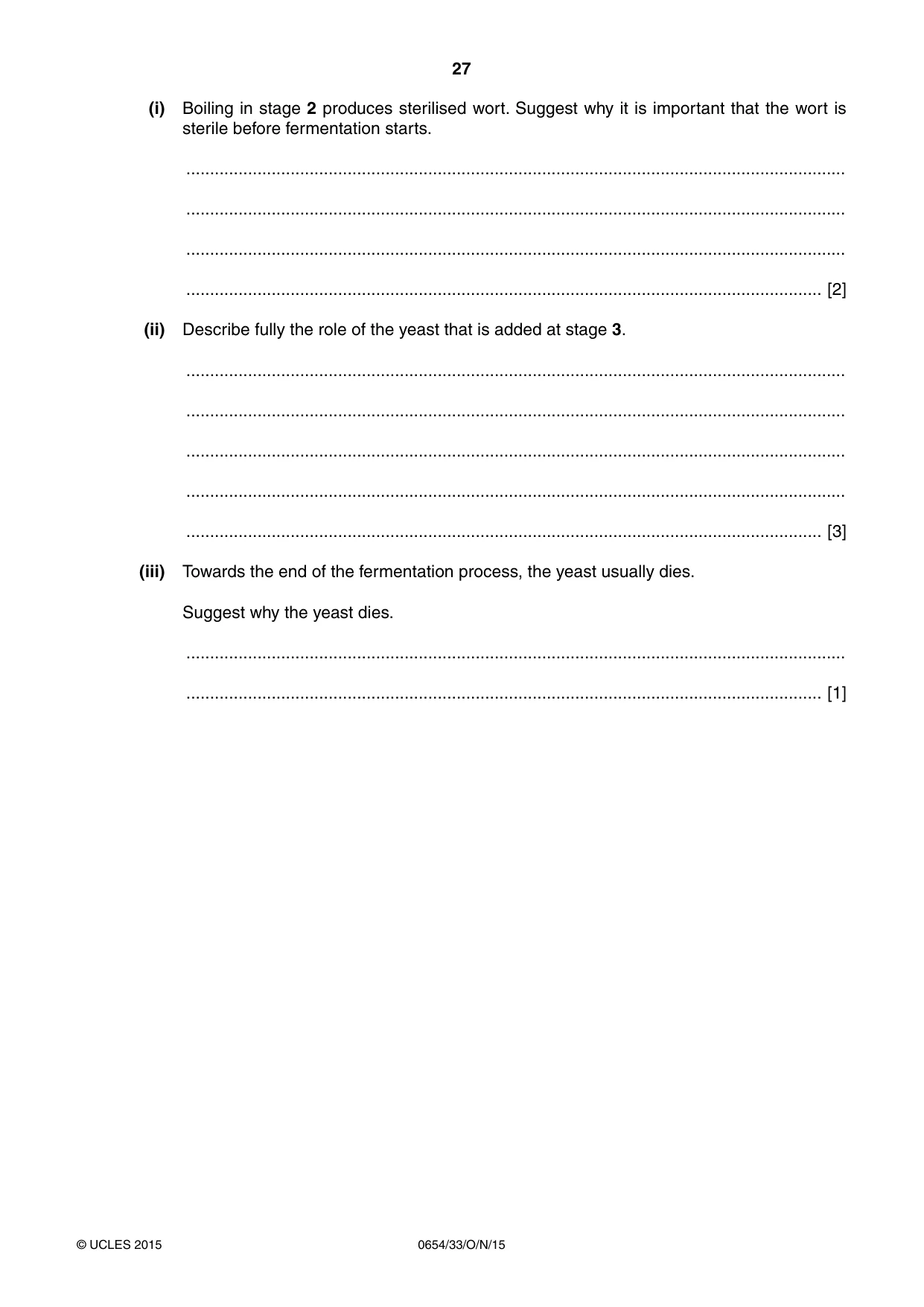 Cambridge IGCSE Sciences - Co-ordinated (Double) 0654 2015 Oct/Nov Paper 3 · Variant 3 question paper, page 27 of 28