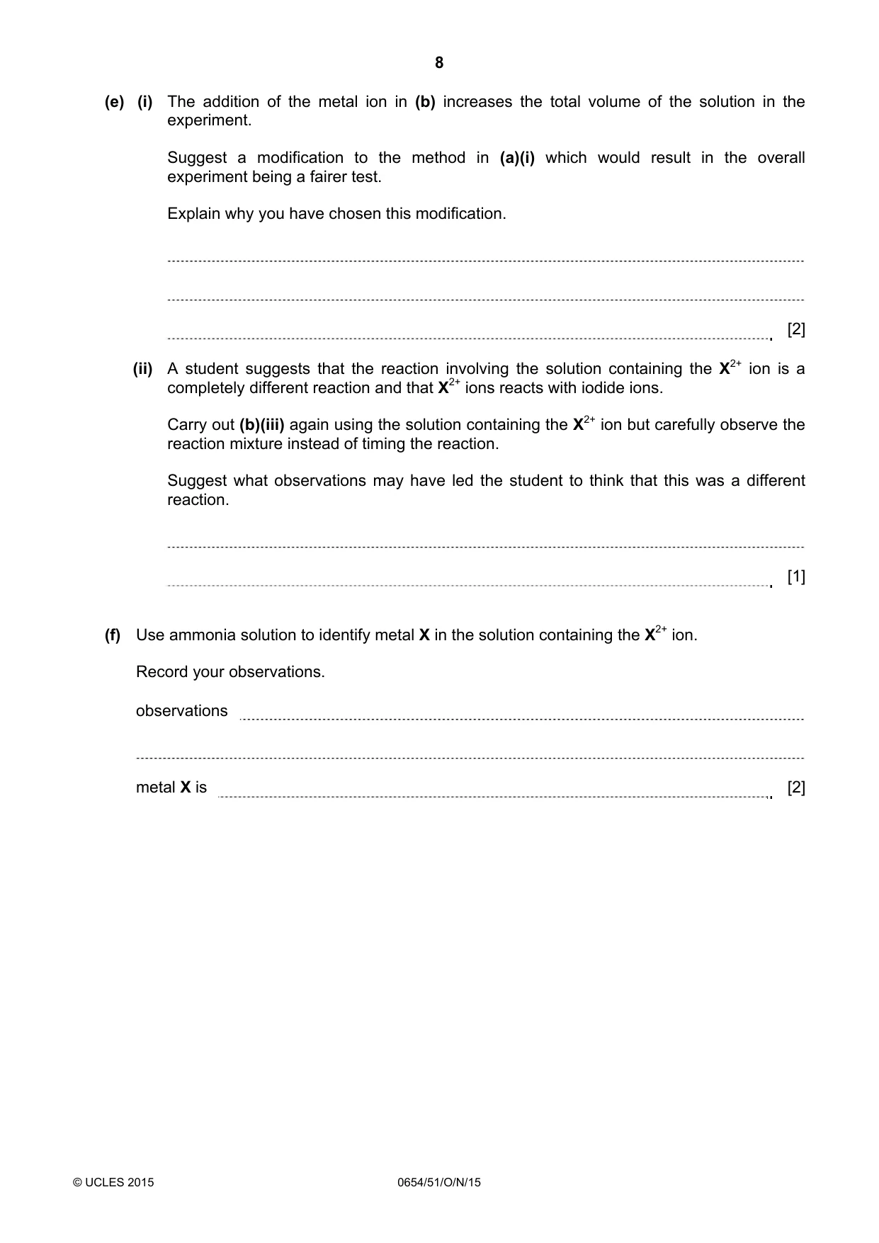 Cambridge IGCSE Sciences - Co-ordinated (Double) 0654 2015 Oct/Nov Paper 5 · Variant 1 question paper, page 8 of 12