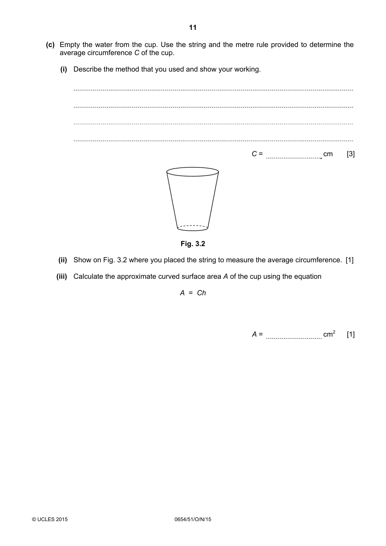 Cambridge IGCSE Sciences - Co-ordinated (Double) 0654 2015 Oct/Nov Paper 5 · Variant 1 question paper, page 11 of 12