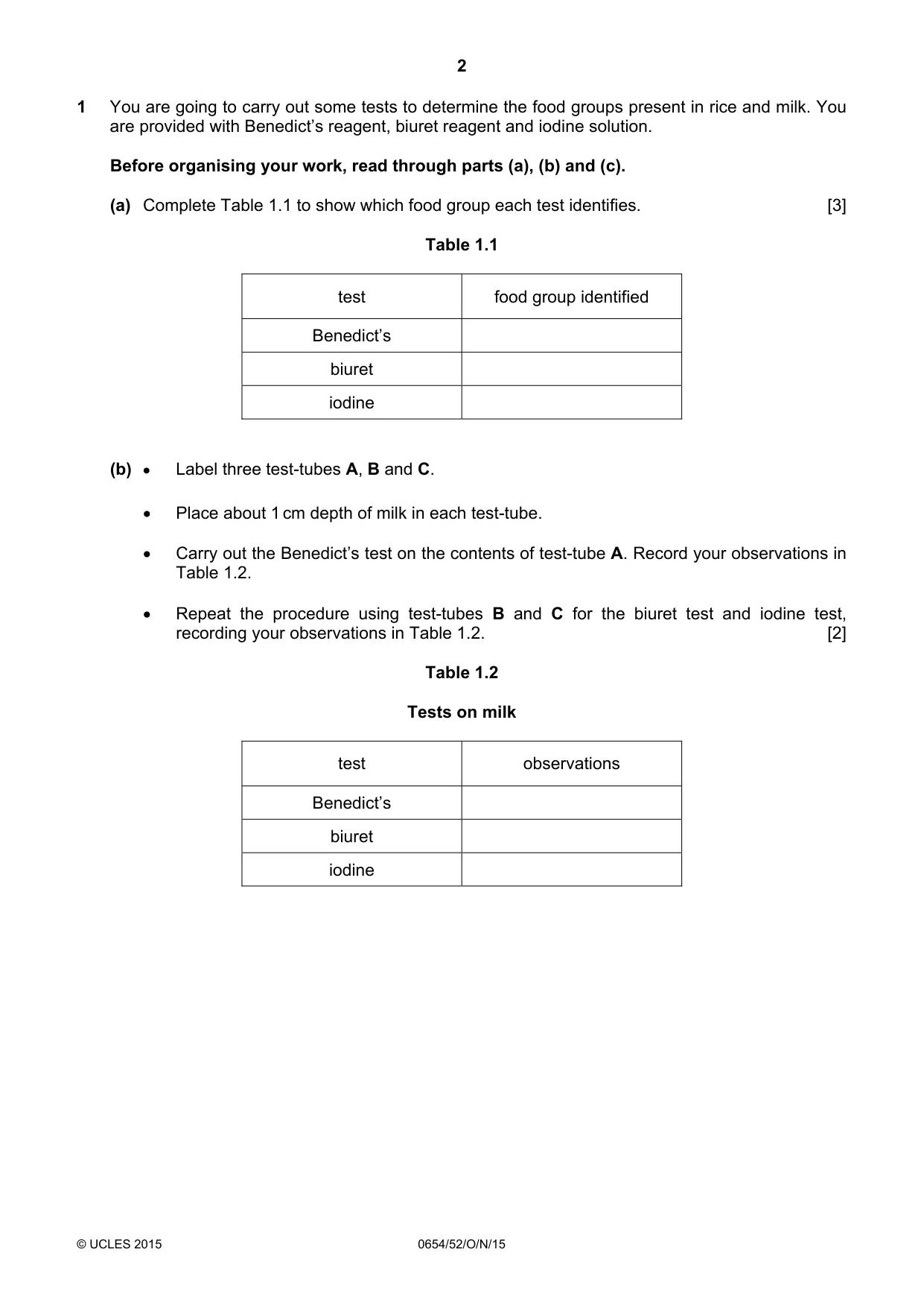 Cambridge IGCSE Sciences - Co-ordinated (Double) 0654 2015 Oct/Nov Paper 5 · Variant 2 question paper, page 2 of 12