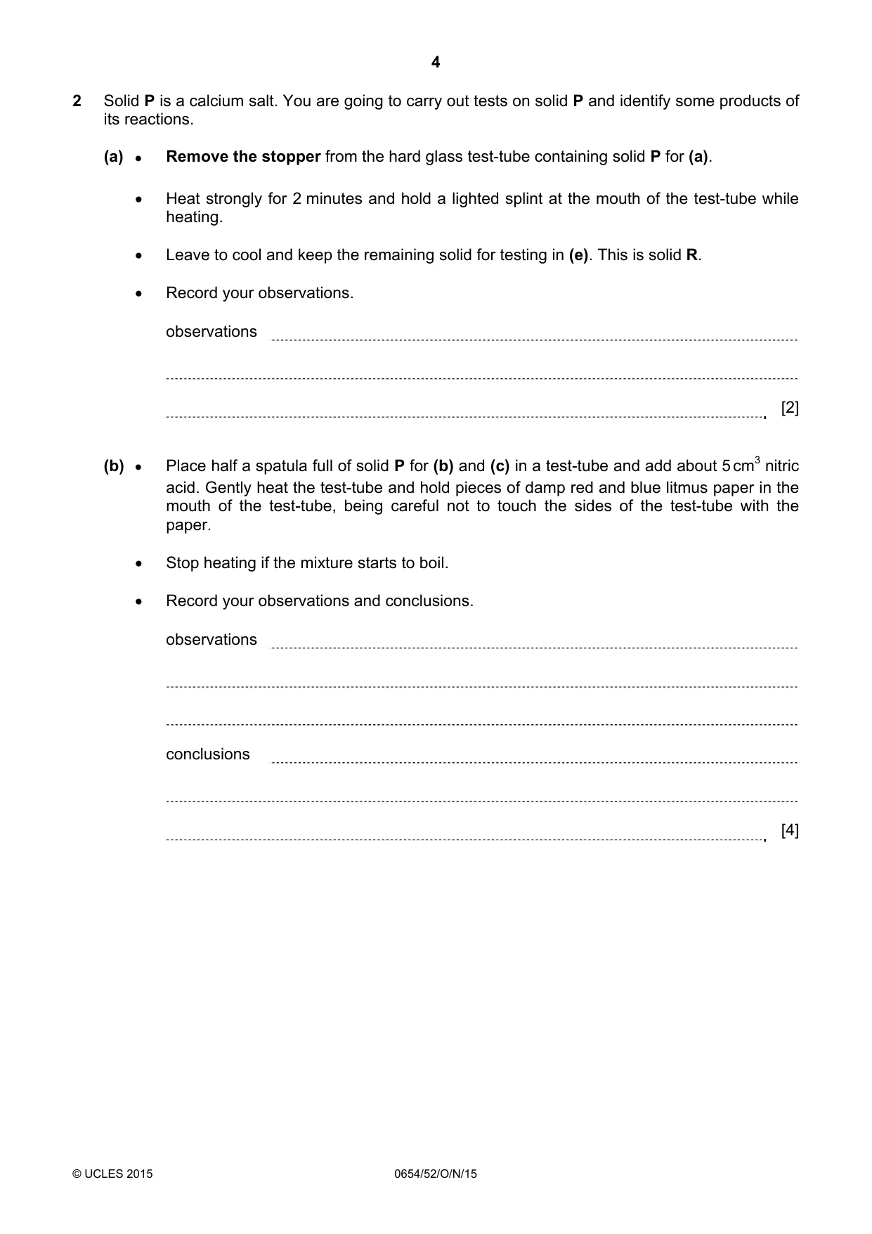 Cambridge IGCSE Sciences - Co-ordinated (Double) 0654 2015 Oct/Nov Paper 5 · Variant 2 question paper, page 4 of 12