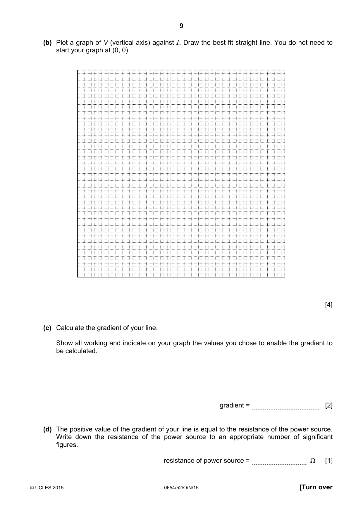 Cambridge IGCSE Sciences - Co-ordinated (Double) 0654 2015 Oct/Nov Paper 5 · Variant 2 question paper, page 9 of 12