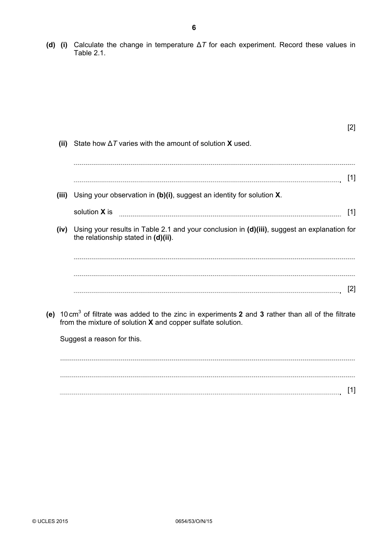 Cambridge IGCSE Sciences - Co-ordinated (Double) 0654 2015 Oct/Nov Paper 5 · Variant 3 question paper, page 6 of 12