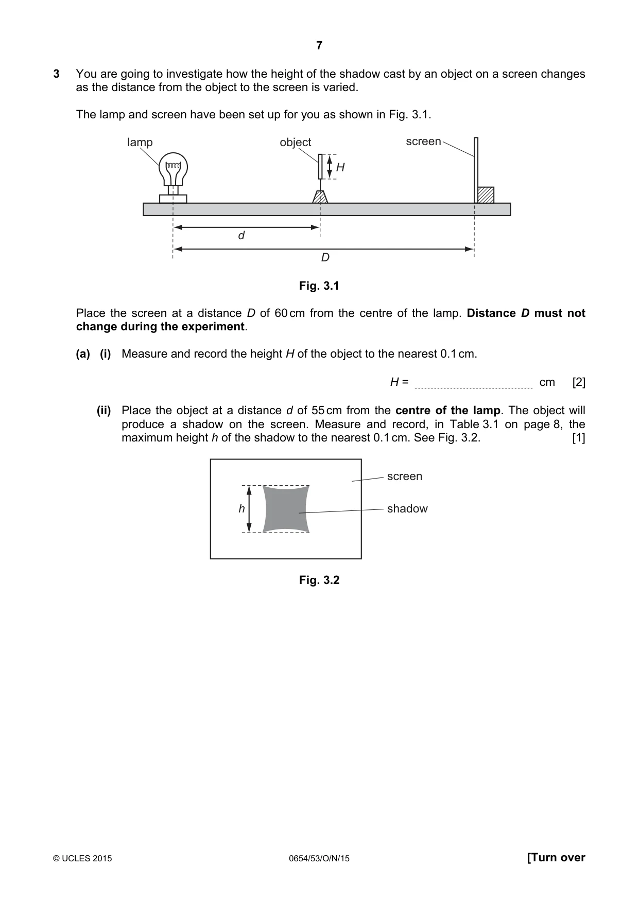 Cambridge IGCSE Sciences - Co-ordinated (Double) 0654 2015 Oct/Nov Paper 5 · Variant 3 question paper, page 7 of 12