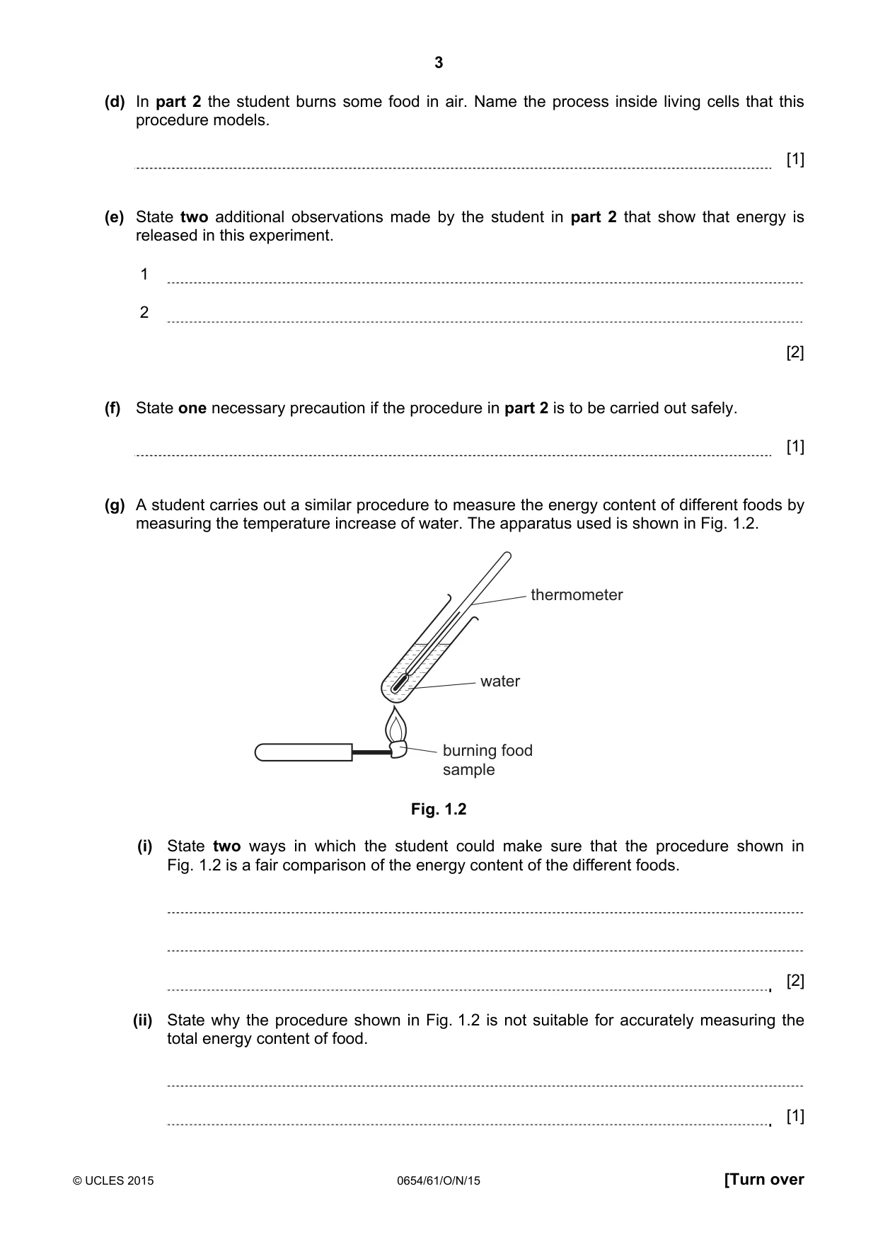 Cambridge IGCSE Sciences - Co-ordinated (Double) 0654 2015 Oct/Nov Paper 6 · Variant 1 question paper, page 3 of 16