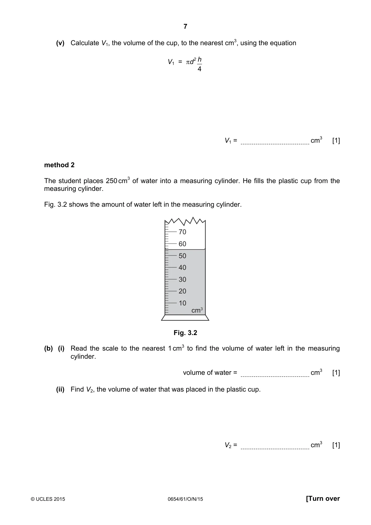 Cambridge IGCSE Sciences - Co-ordinated (Double) 0654 2015 Oct/Nov Paper 6 · Variant 1 question paper, page 7 of 16