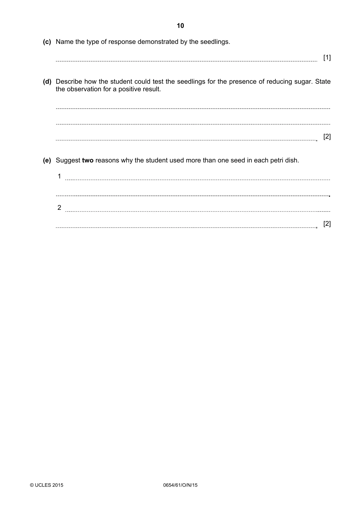 Cambridge IGCSE Sciences - Co-ordinated (Double) 0654 2015 Oct/Nov Paper 6 · Variant 1 question paper, page 10 of 16